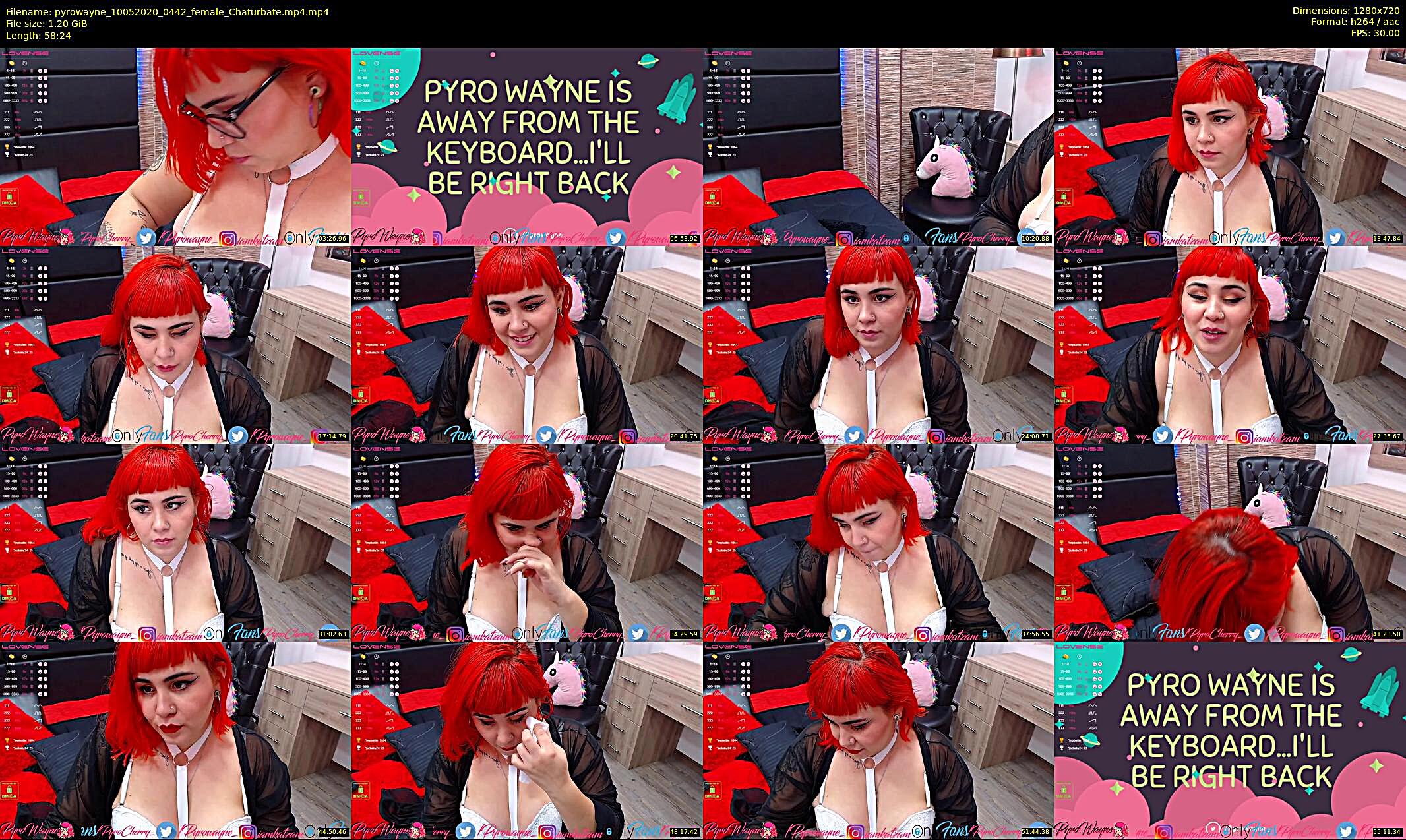 pyrowayne — 59 minute Chaturbate female cam show recording, 720p, May 10, 2020