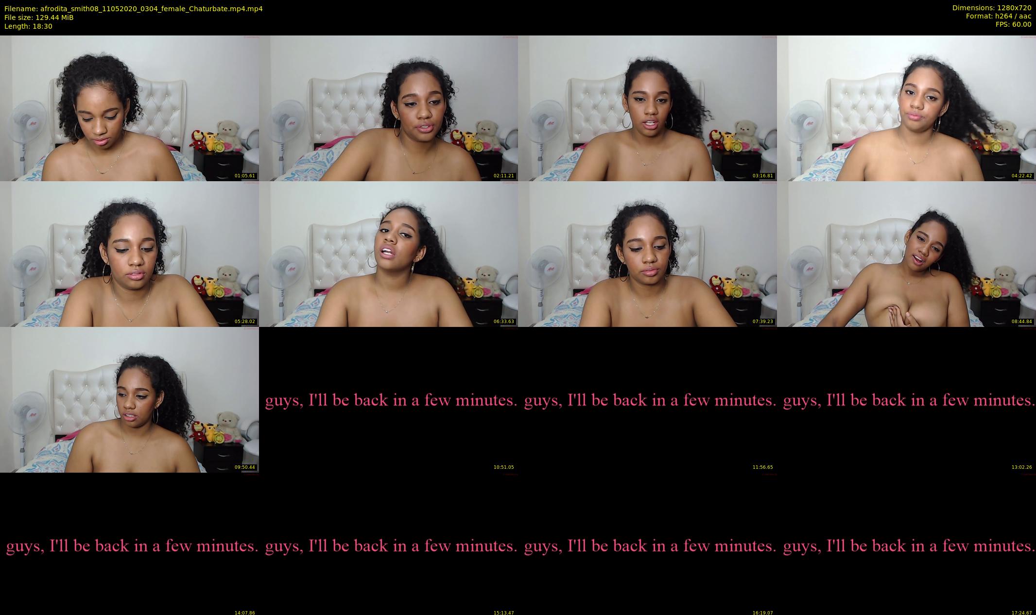 afrodita_smith08 — 19 minute Chaturbate female cam show recording, 720p, May 11, 2020