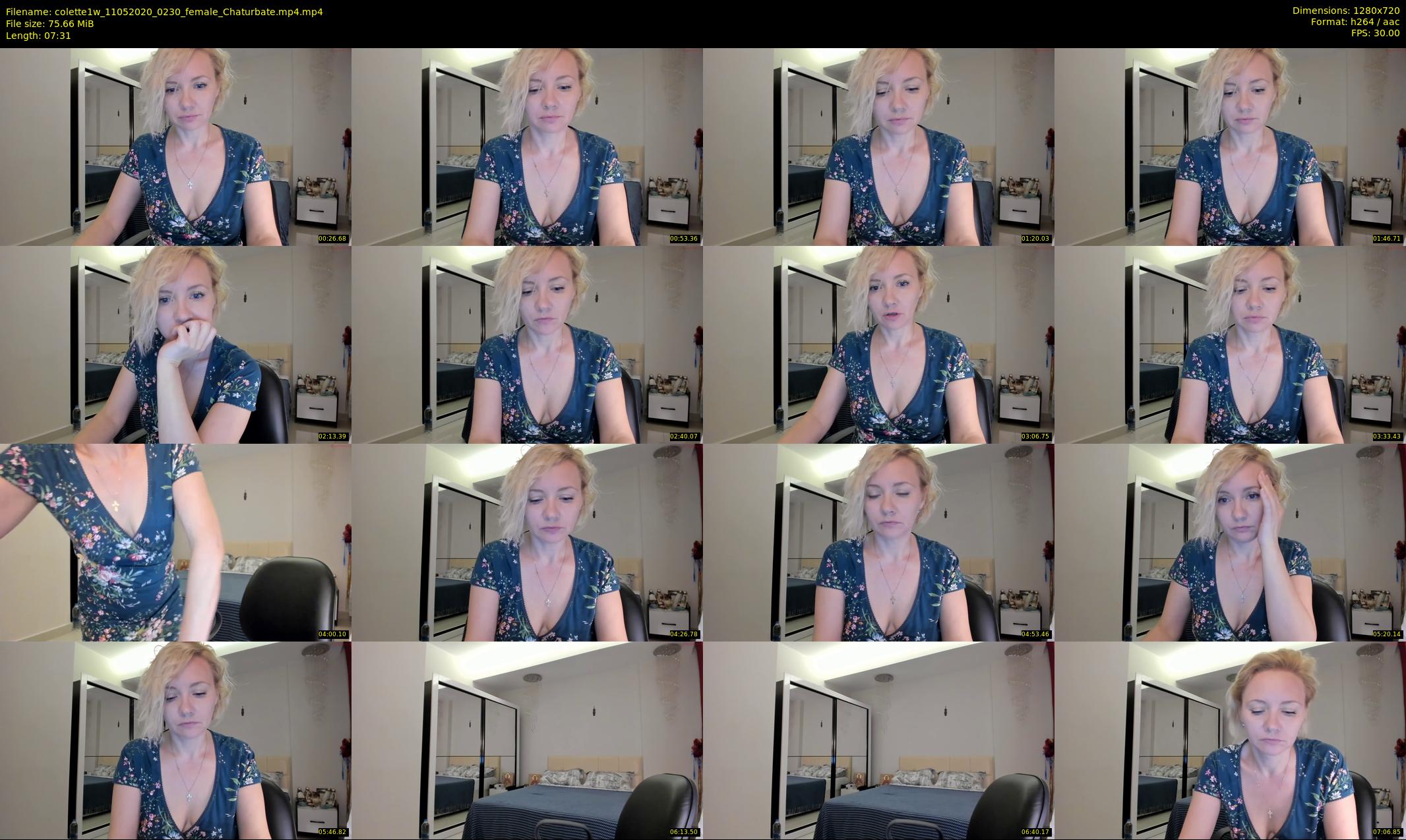colette1w — 8 minute Chaturbate female cam show recording, 720p, May 11, 2020