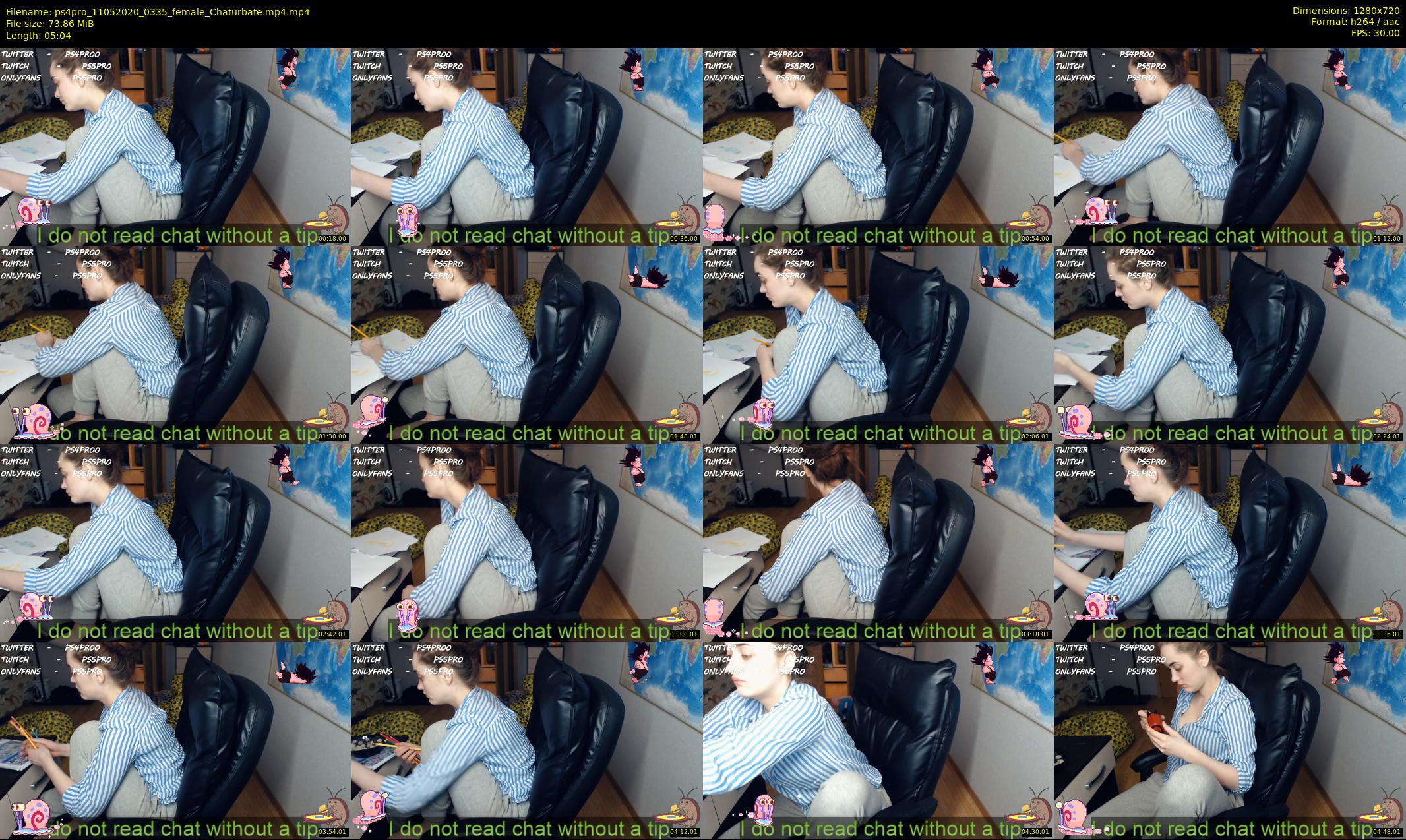 ps4pro — 6 minute Chaturbate female cam show recording, 720p, May 11, 2020