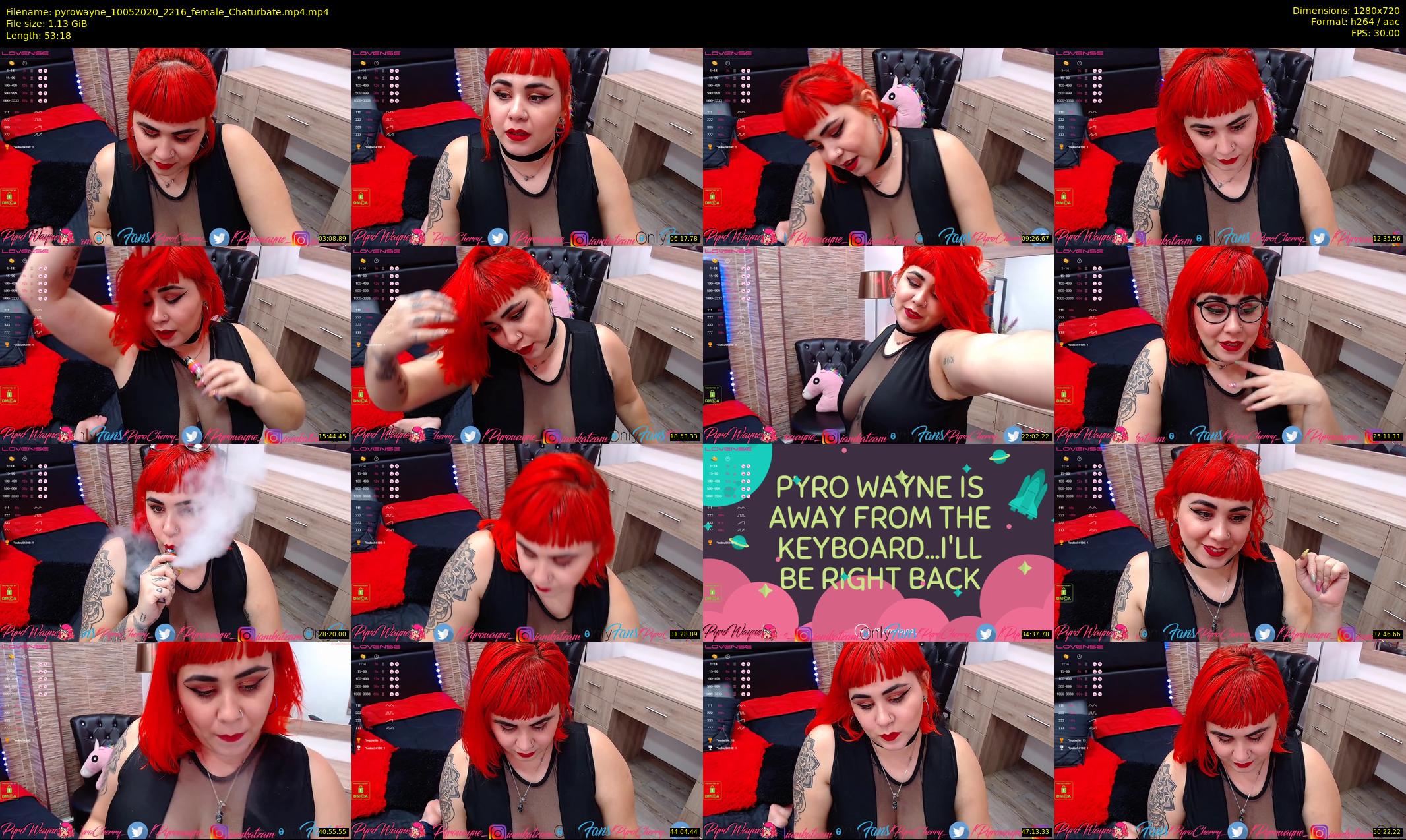 pyrowayne — 54 minute Chaturbate female cam show recording, 720p, May 10, 2020