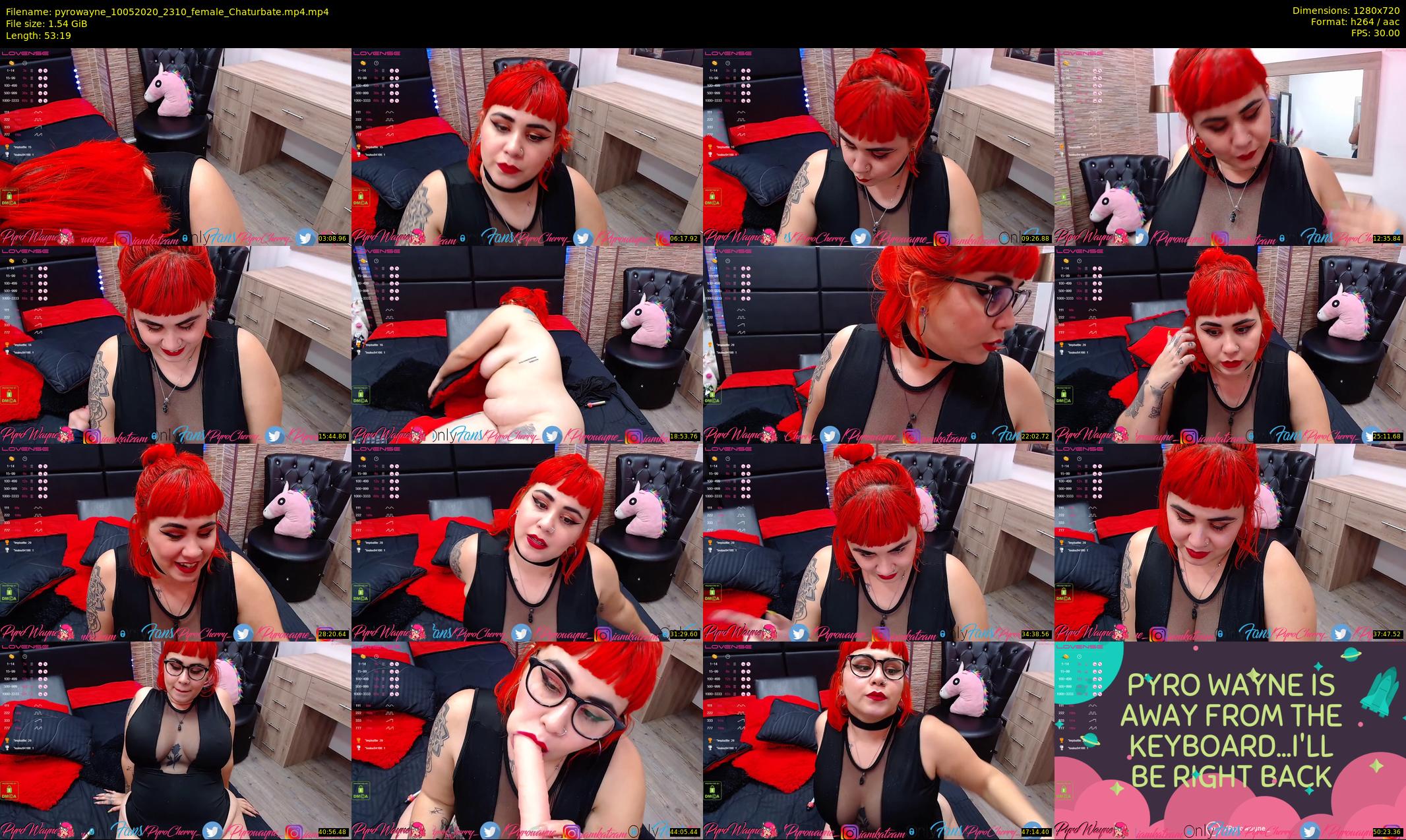 pyrowayne — 54 minute Chaturbate female cam show recording, 720p, May 10, 2020
