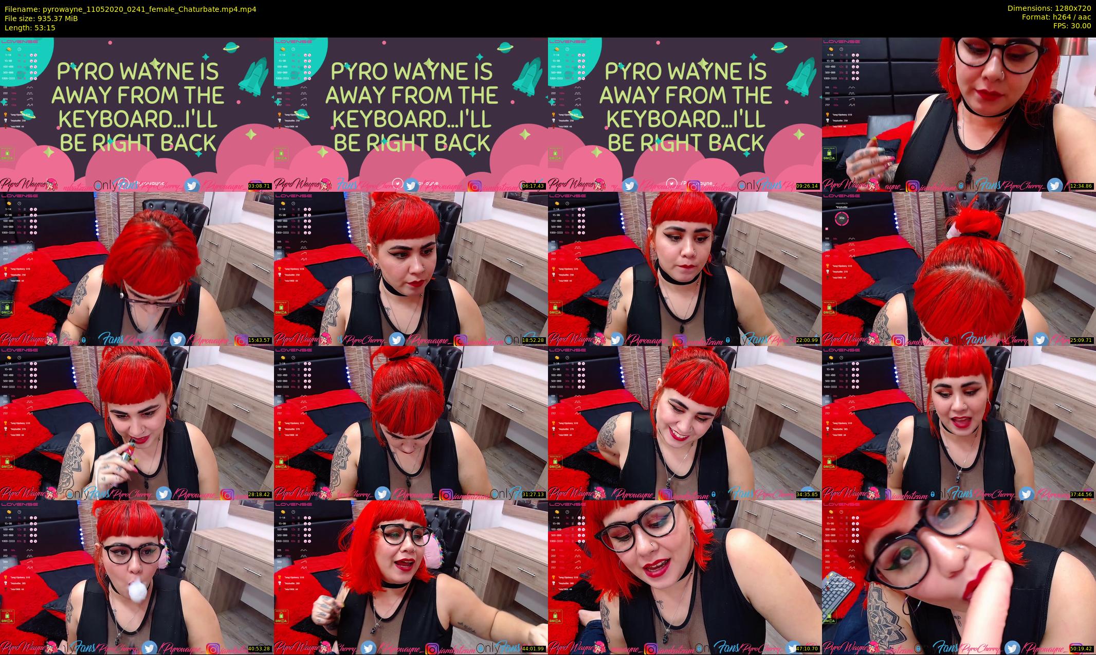 pyrowayne — 54 minute Chaturbate female cam show recording, 720p, May 11, 2020