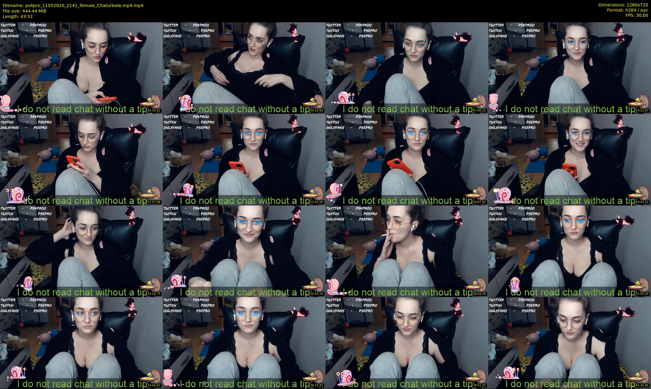 ps4pro — 44 minute Chaturbate female cam show recording, 720p, May 11, 2020
