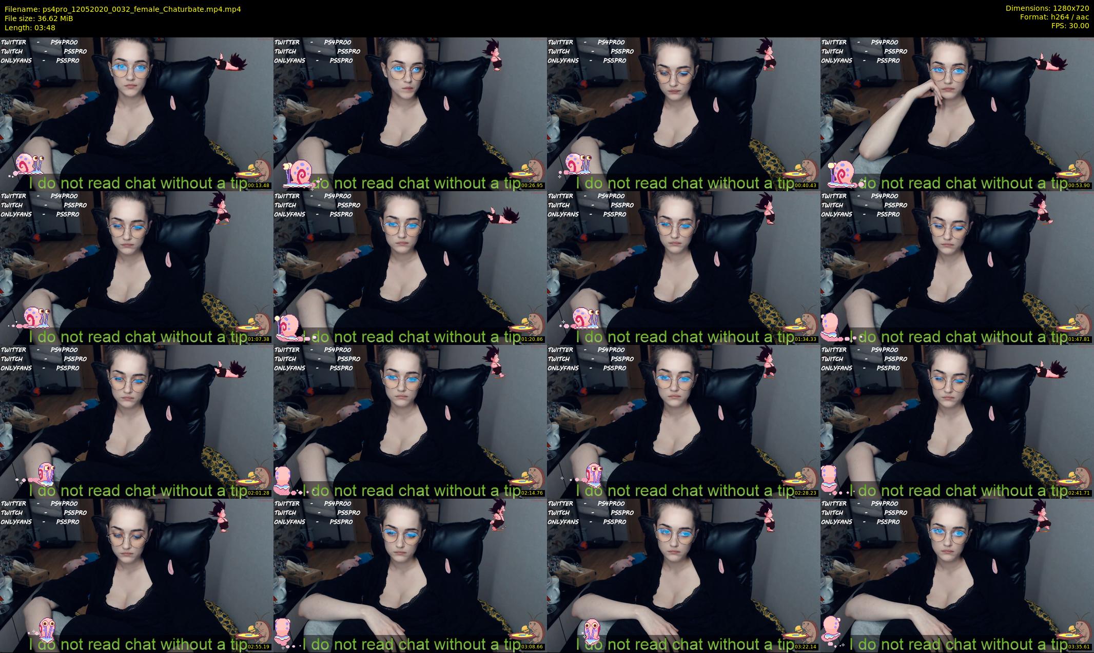 ps4pro — 4 minute Chaturbate female cam show recording, 720p, May 12, 2020