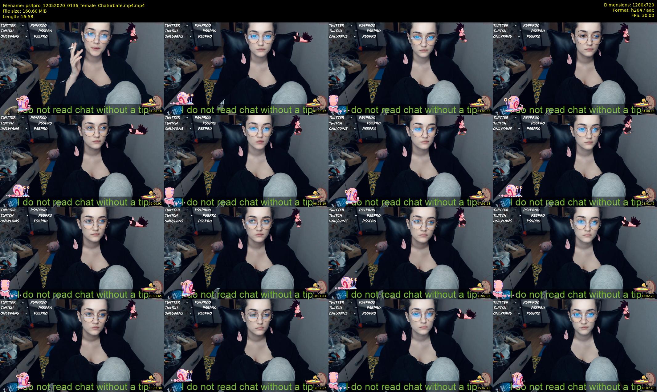 ps4pro — 17 minute Chaturbate female cam show recording, 720p, May 12, 2020