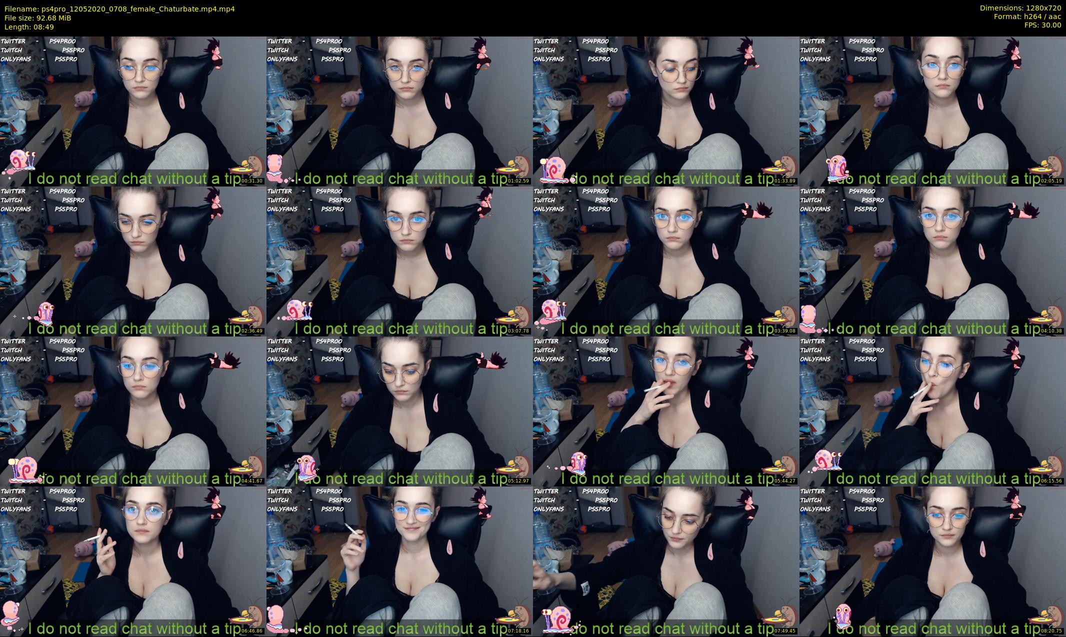 ps4pro — 9 minute Chaturbate female cam show recording, 720p, May 12, 2020