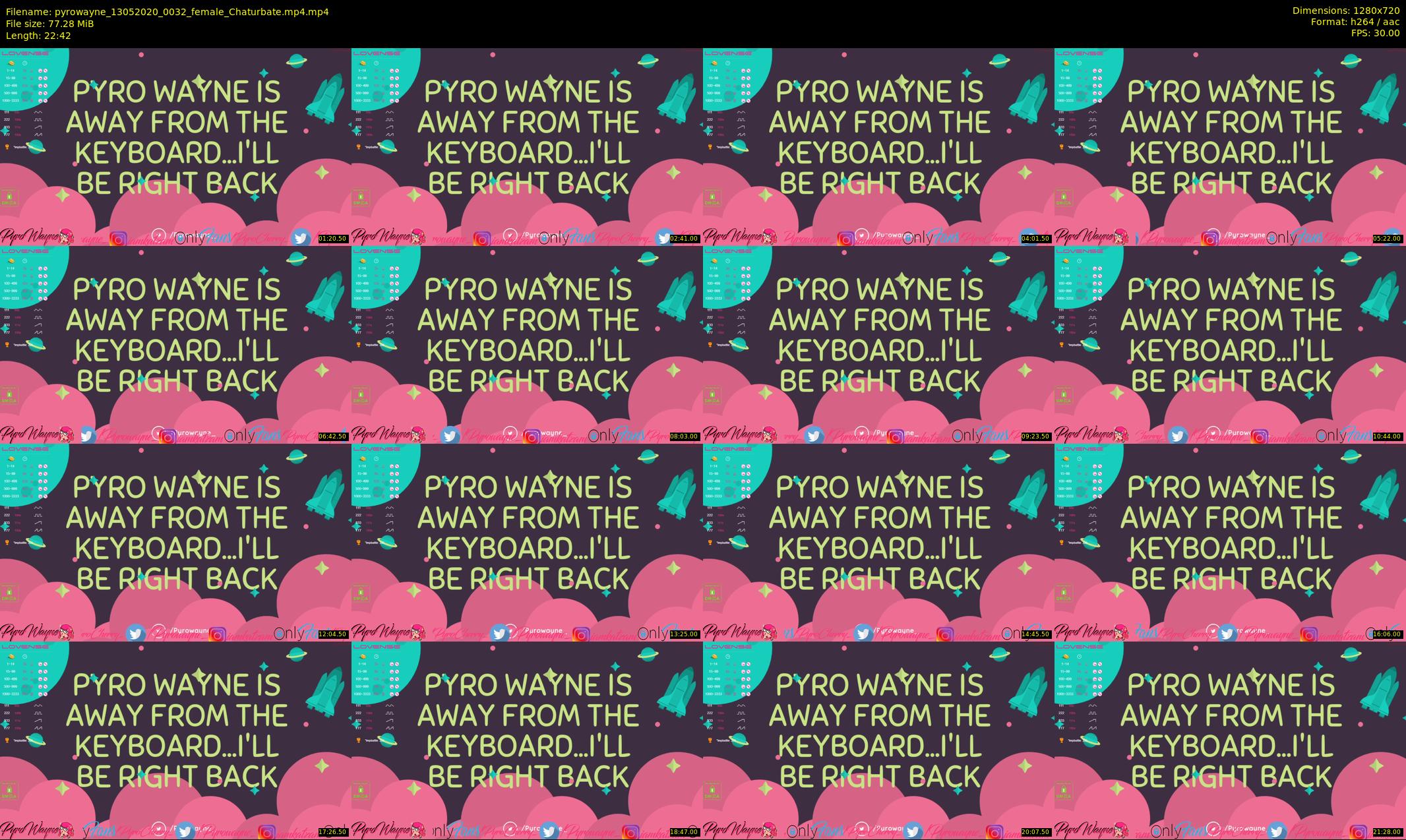 pyrowayne — 23 minute Chaturbate female cam show recording, 720p, May 13, 2020