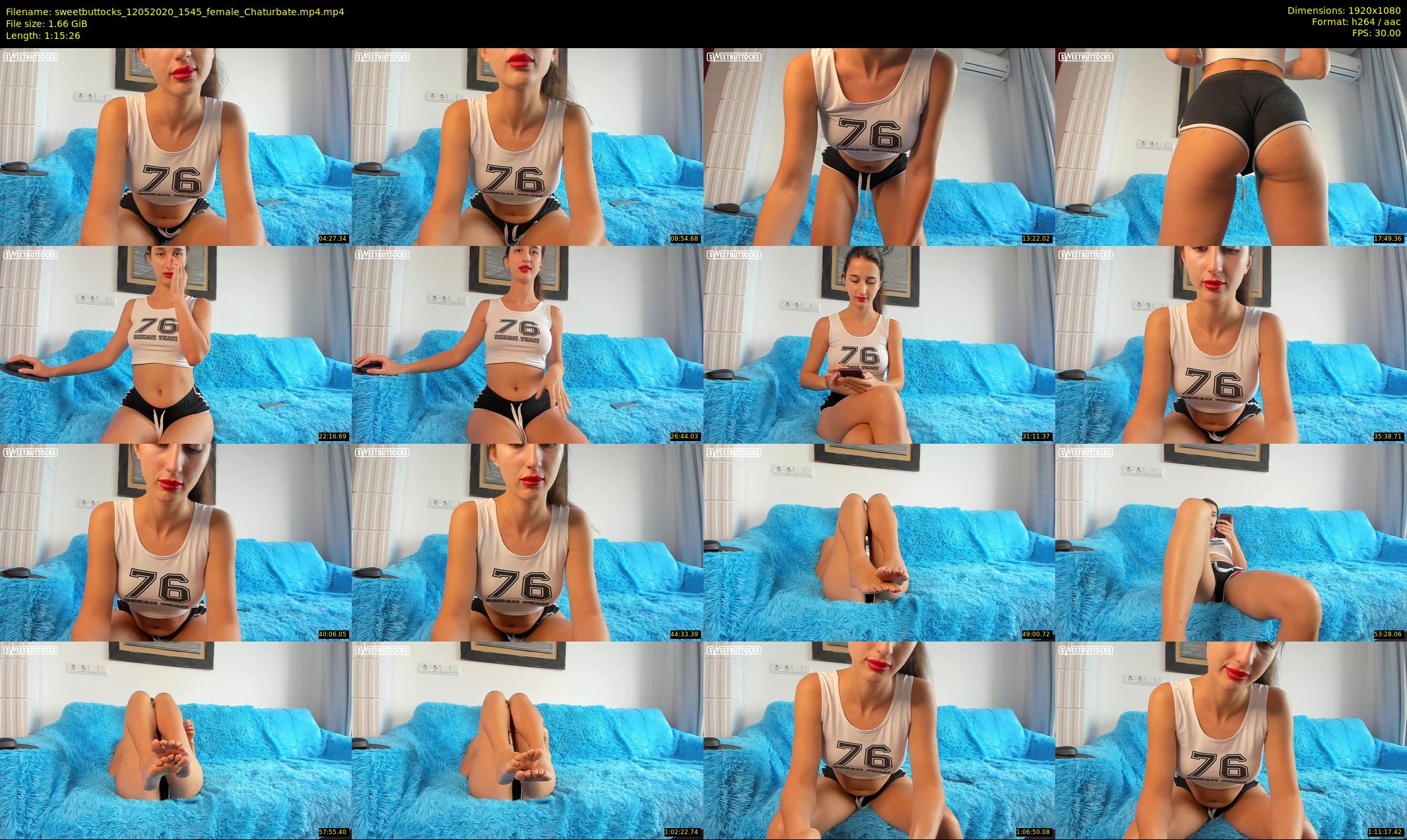 sweetbuttocks — 76 minute Chaturbate female cam show recording, 1080p, May 12, 2020