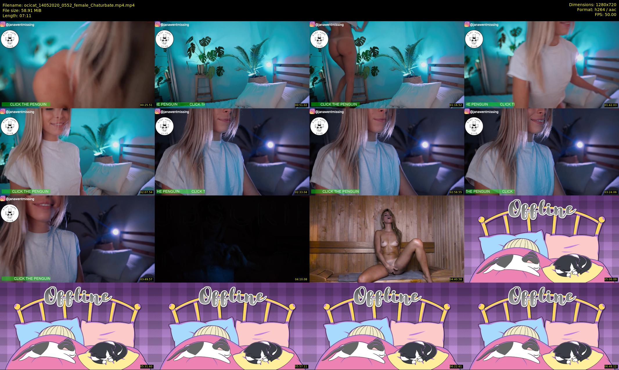 ocicat — 8 minute Chaturbate female cam show recording, 720p, May 14, 2020