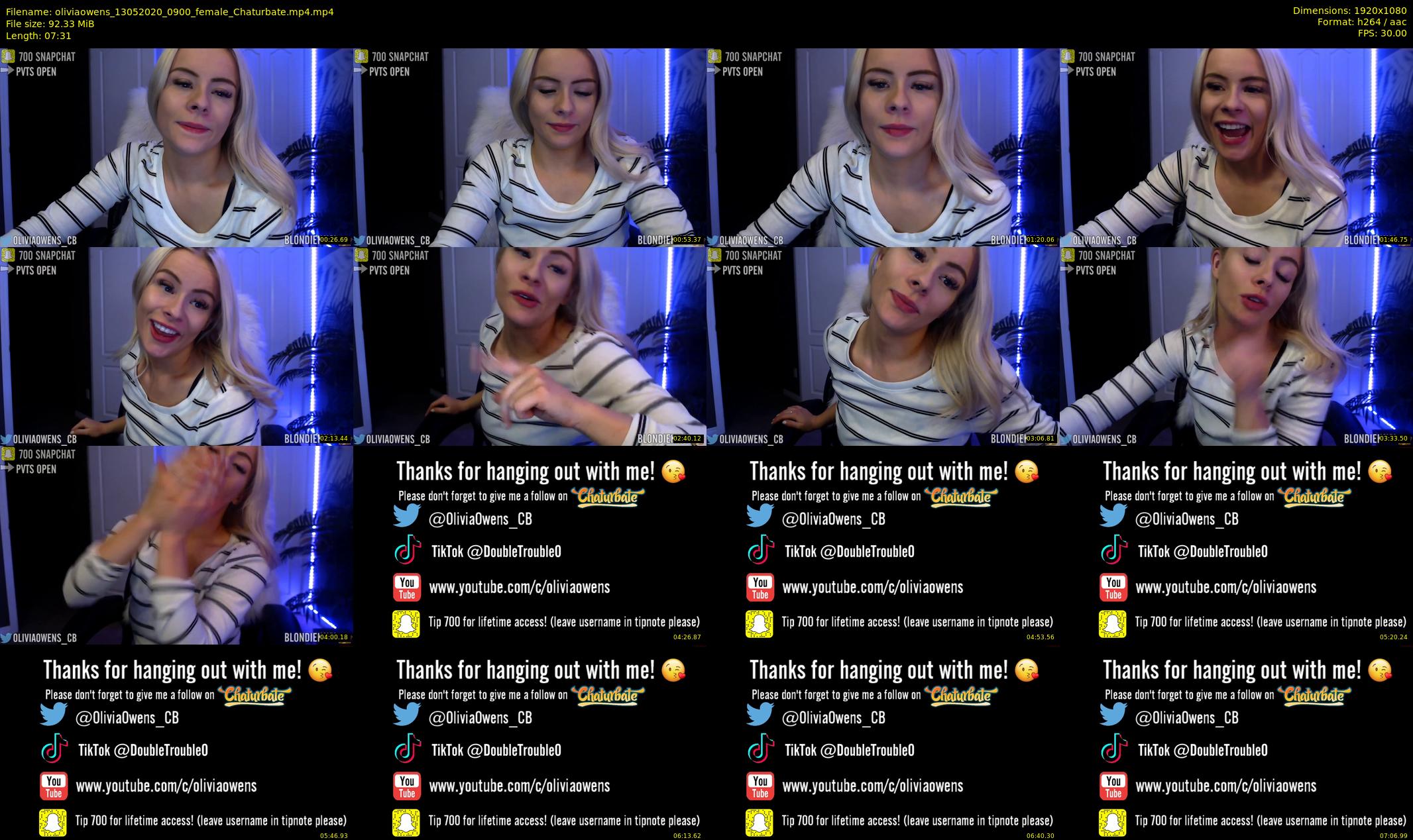 oliviaowens — 8 minute Chaturbate female cam show recording, 1080p, May 13, 2020