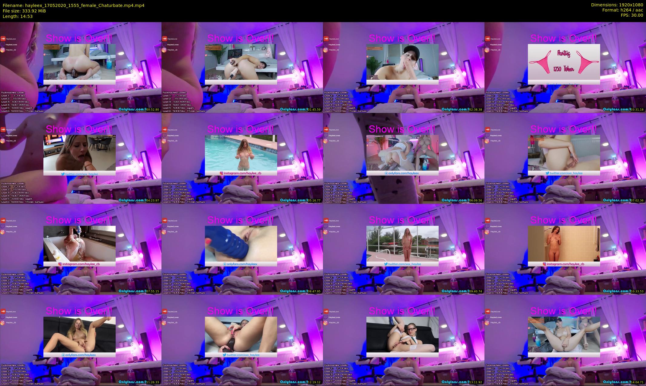 hayleex — 15 minute Chaturbate female cam show recording, 1080p, May 17, 2020