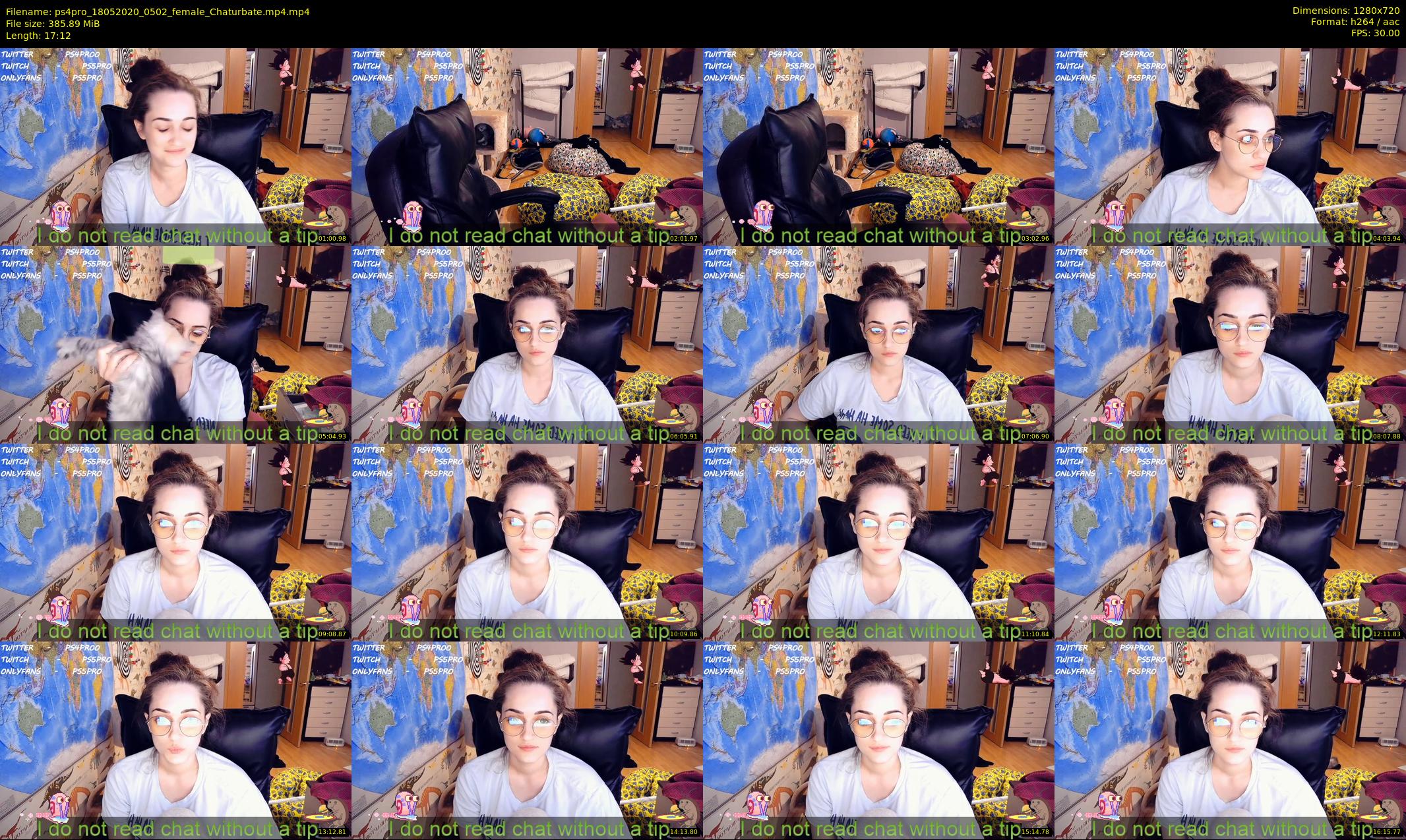 ps4pro — 18 minute Chaturbate female cam show recording, 720p, May 18, 2020