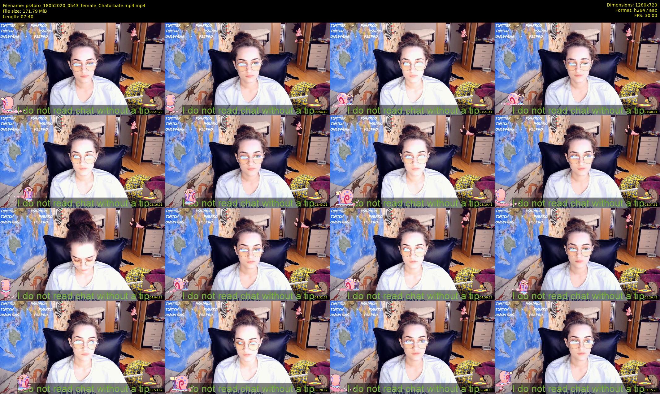 ps4pro — 8 minute Chaturbate female cam show recording, 720p, May 18, 2020