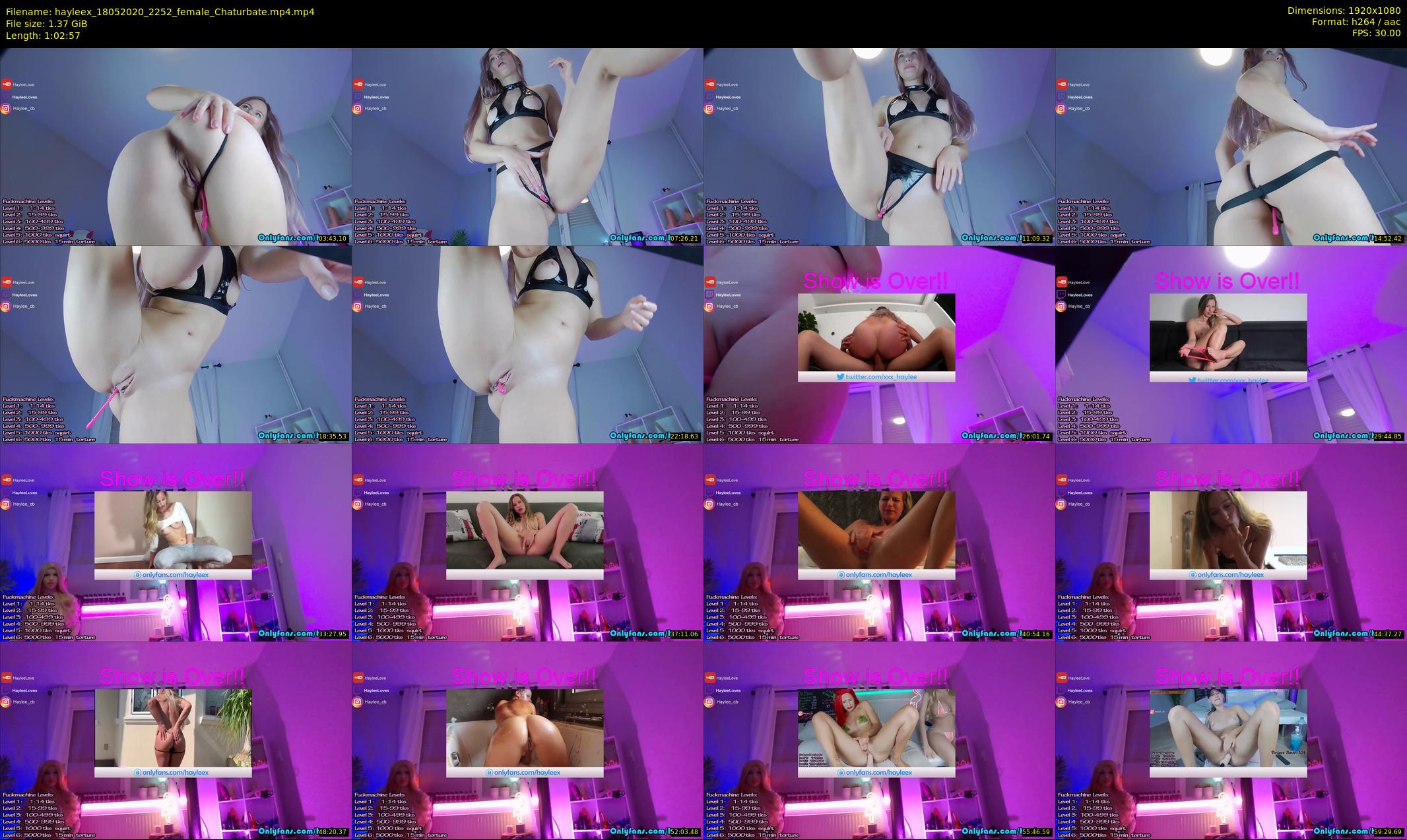hayleex — 63 minute Chaturbate female cam show recording, 1080p, May 18, 2020