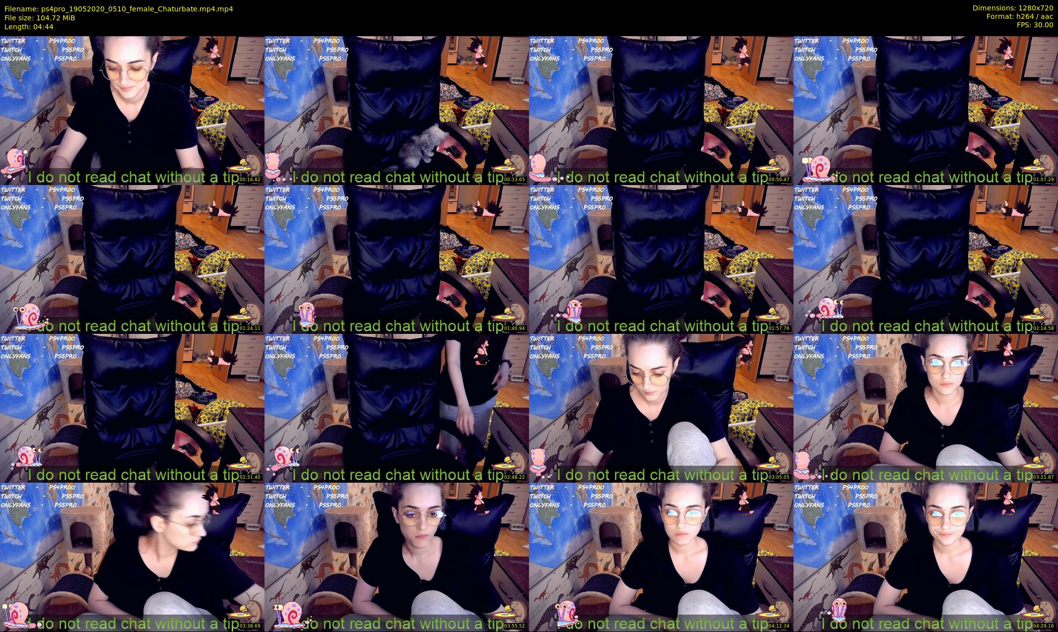 ps4pro — 5 minute Chaturbate female cam show recording, 720p, May 19, 2020