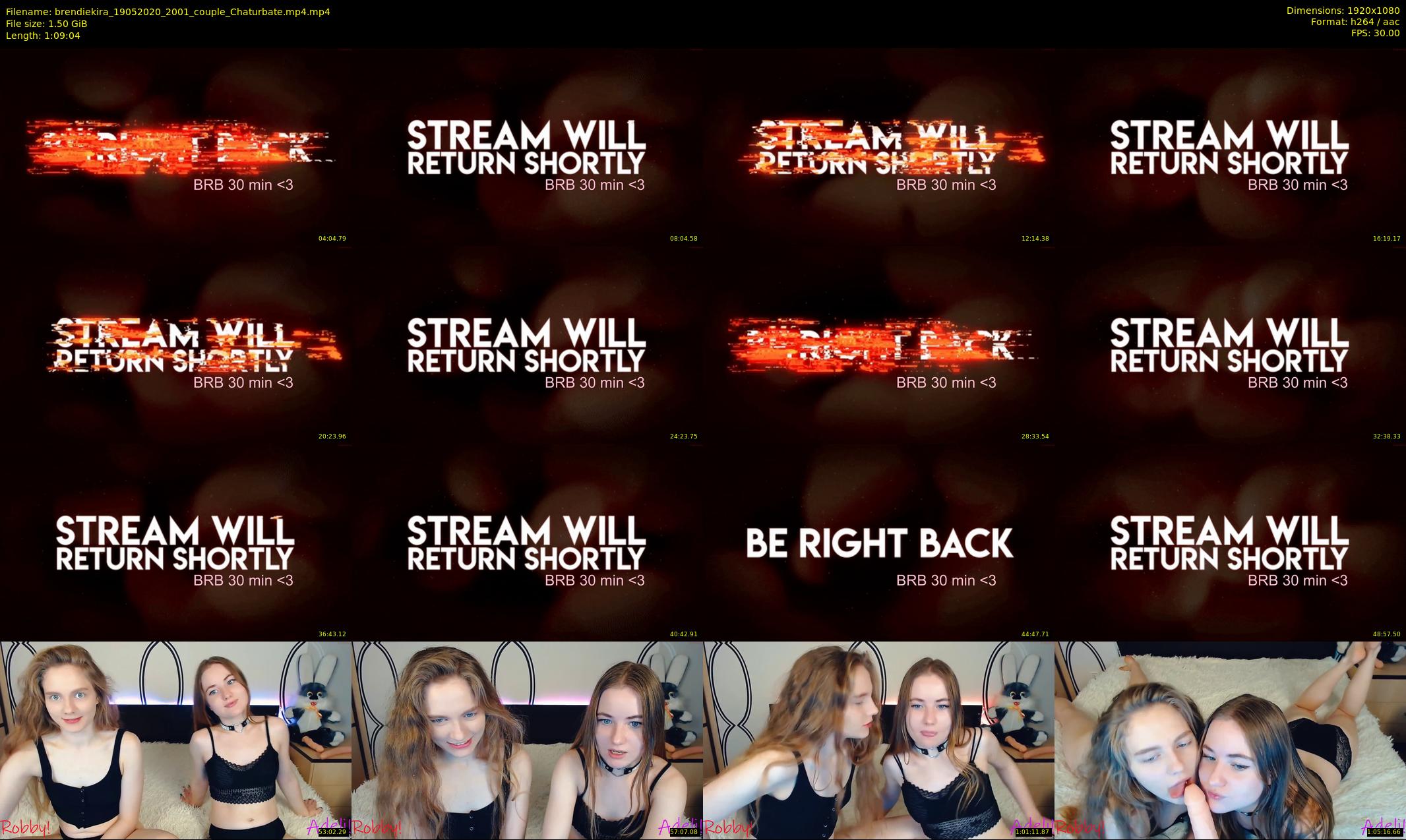 brendiekira — 70 minute Chaturbate couple cam show recording, 1080p, May 19, 2020