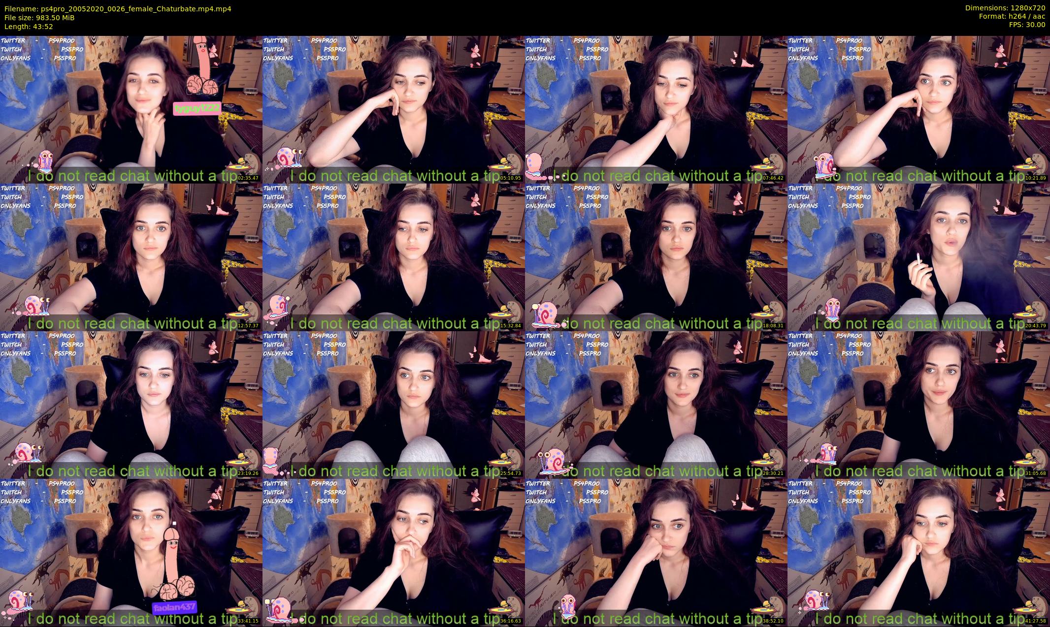 ps4pro — 44 minute Chaturbate female cam show recording, 720p, May 20, 2020
