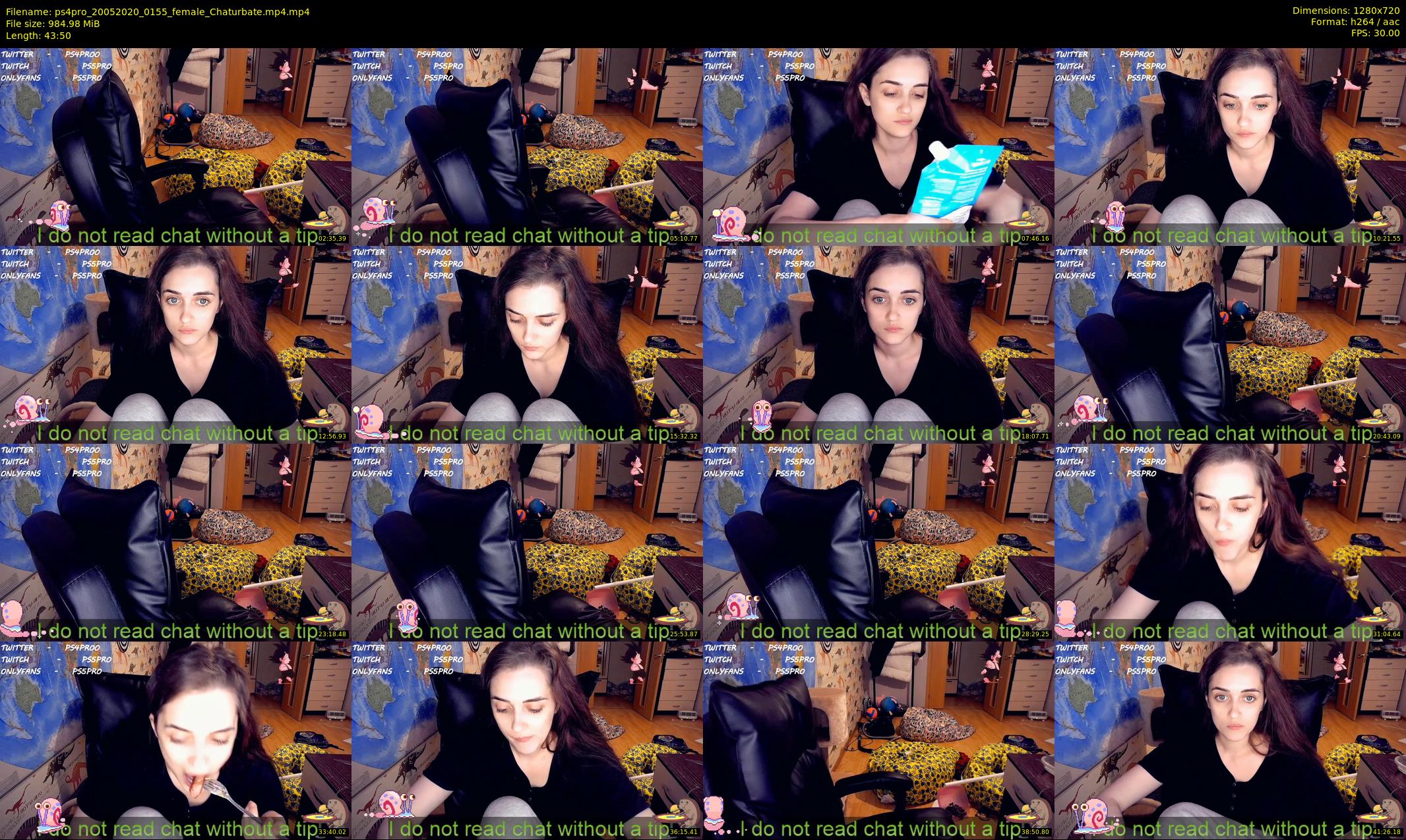 ps4pro — 44 minute Chaturbate female cam show recording, 720p, May 20, 2020