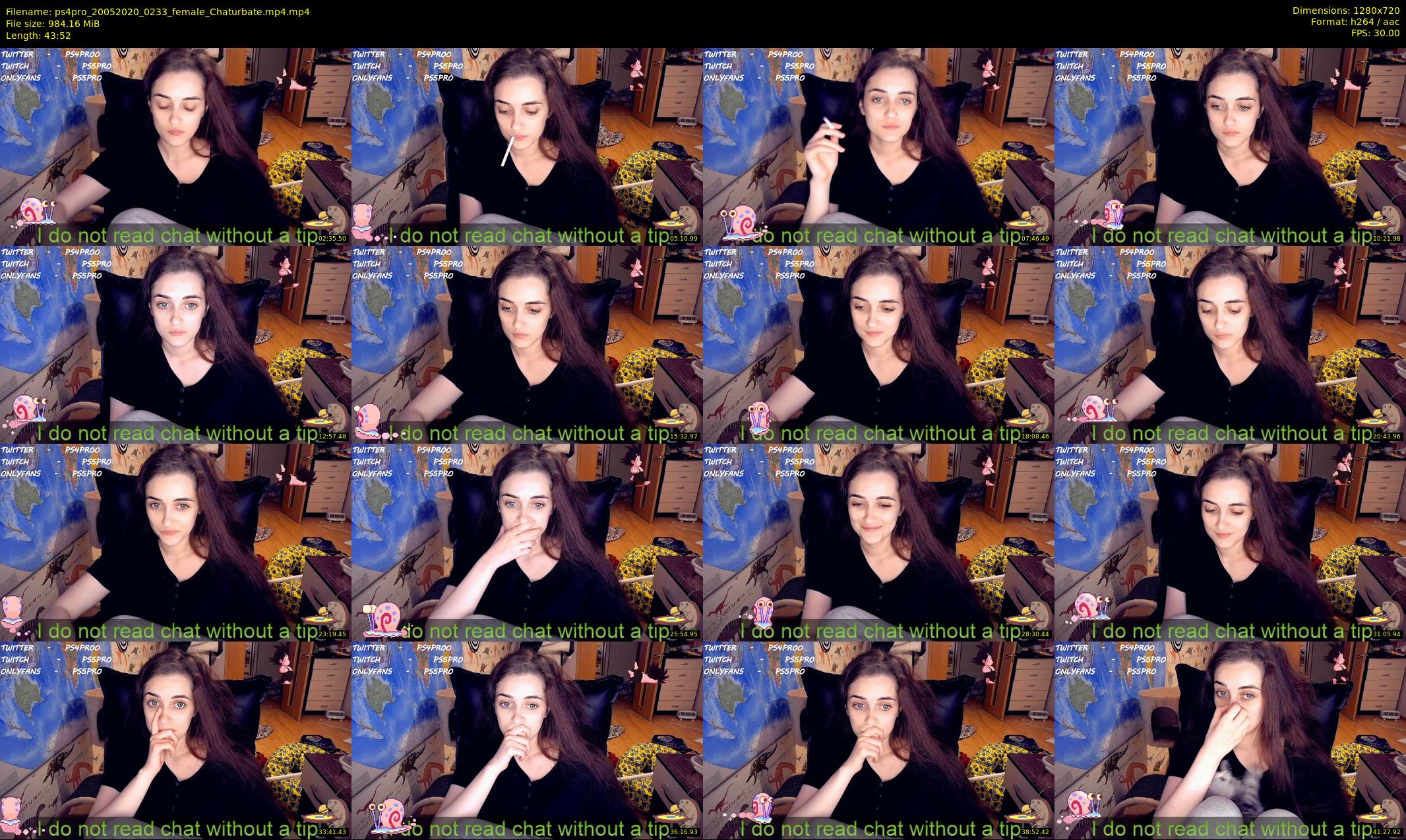 ps4pro — 44 minute Chaturbate female cam show recording, 720p, May 20, 2020