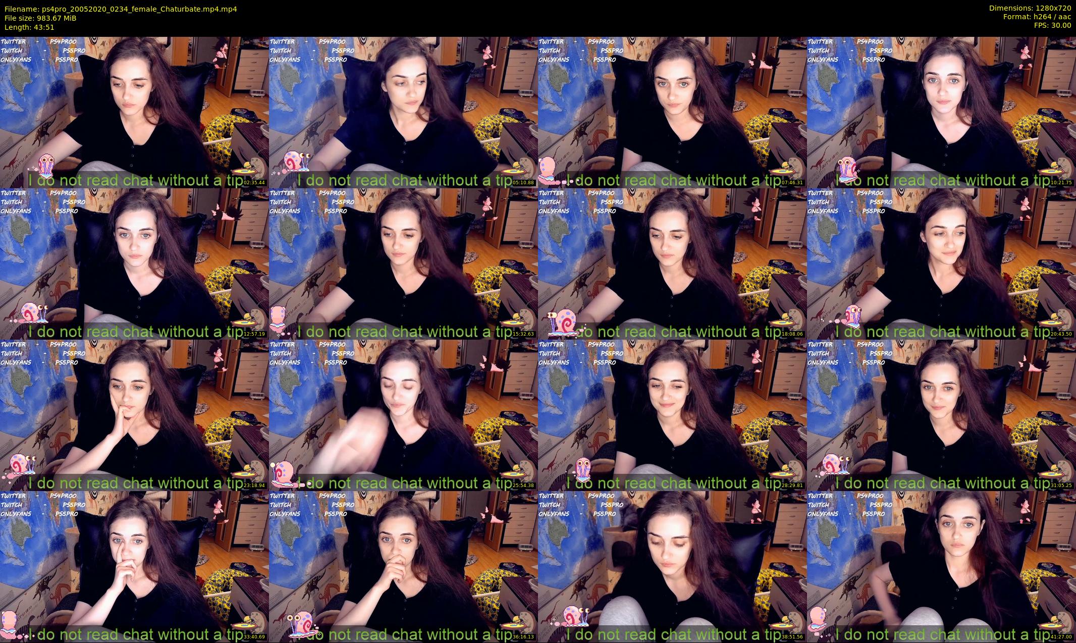 ps4pro — 44 minute Chaturbate female cam show recording, 720p, May 20, 2020
