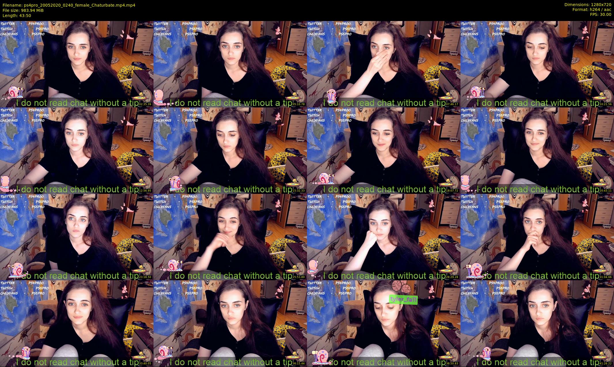 ps4pro — 44 minute Chaturbate female cam show recording, 720p, May 20, 2020