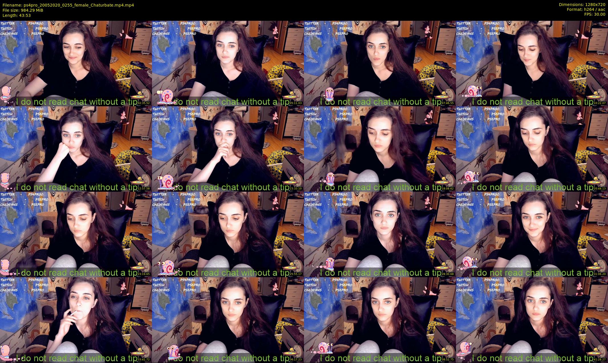 ps4pro — 44 minute Chaturbate female cam show recording, 720p, May 20, 2020