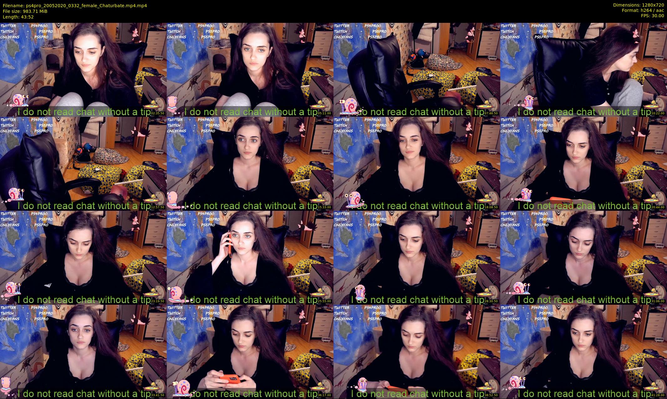 ps4pro — 44 minute Chaturbate female cam show recording, 720p, May 20, 2020