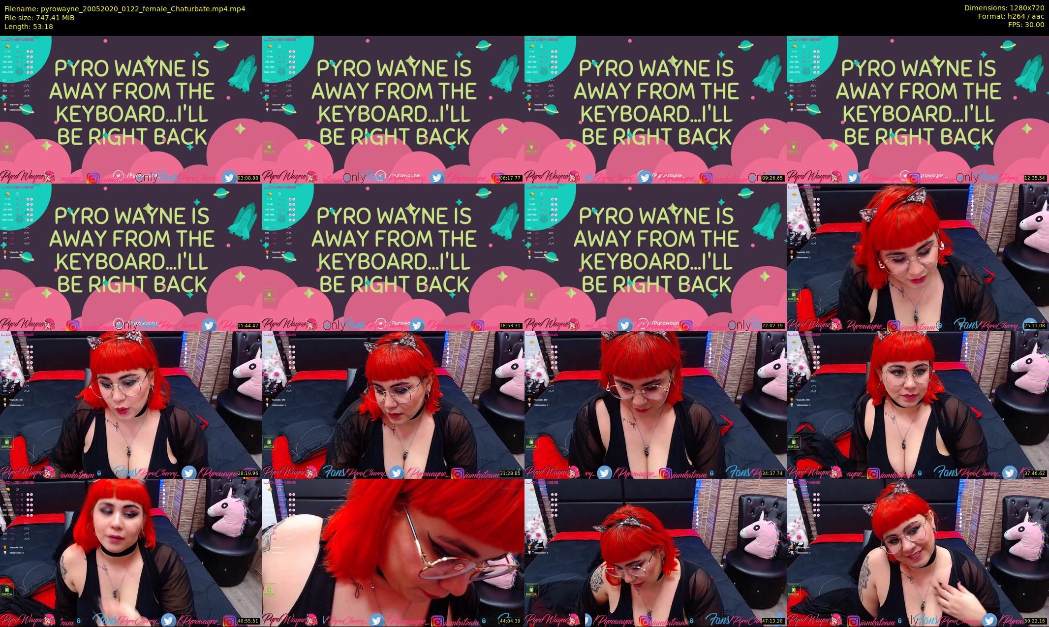 pyrowayne — 54 minute Chaturbate female cam show recording, 720p, May 20, 2020