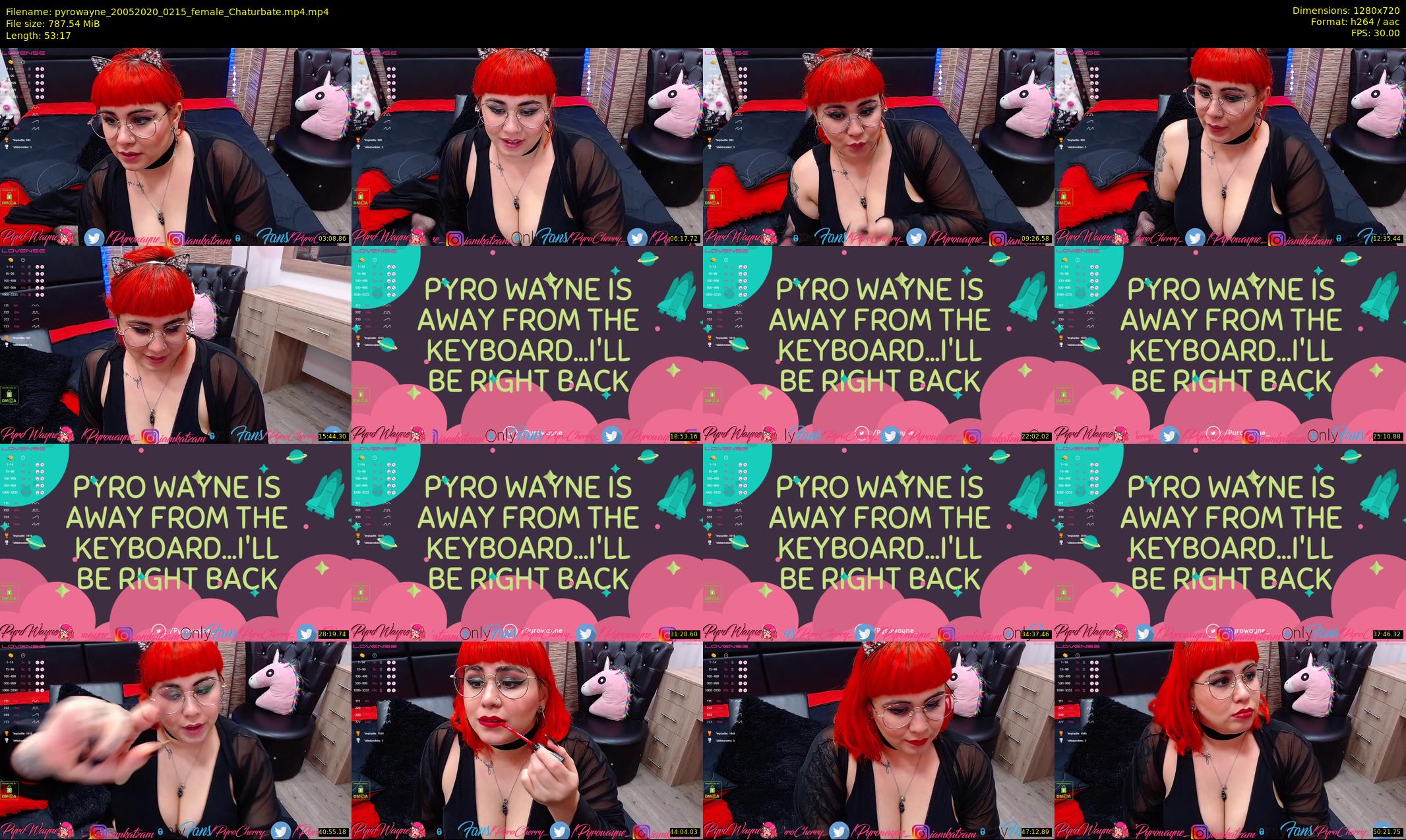 pyrowayne — 54 minute Chaturbate female cam show recording, 720p, May 20, 2020