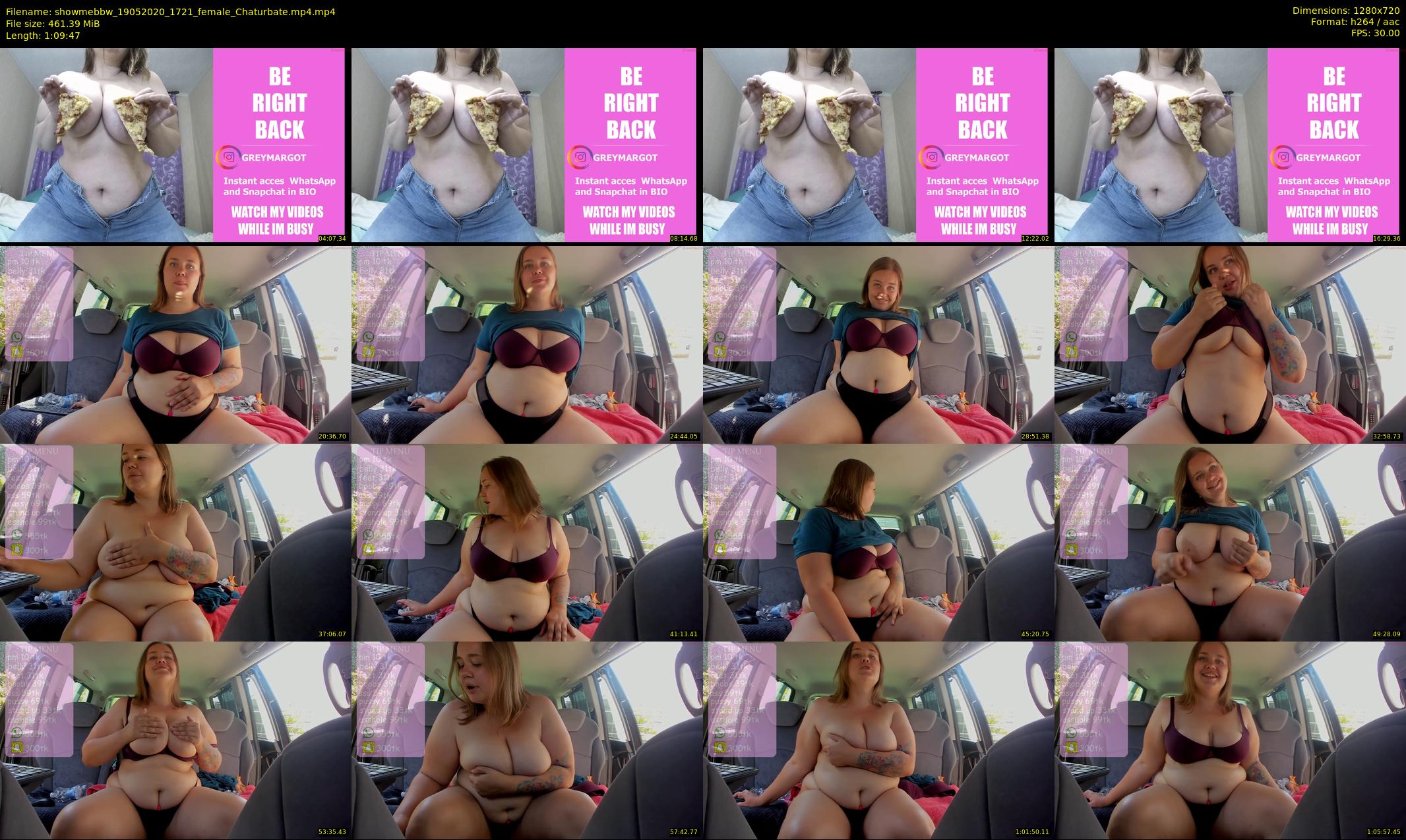 showmebbw — 70 minute Chaturbate female cam show recording, 720p, May 19, 2020