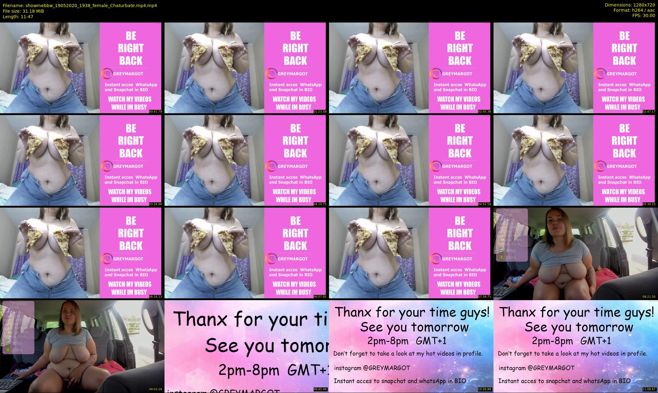 showmebbw — 12 minute Chaturbate female cam show recording, 720p, May 19, 2020