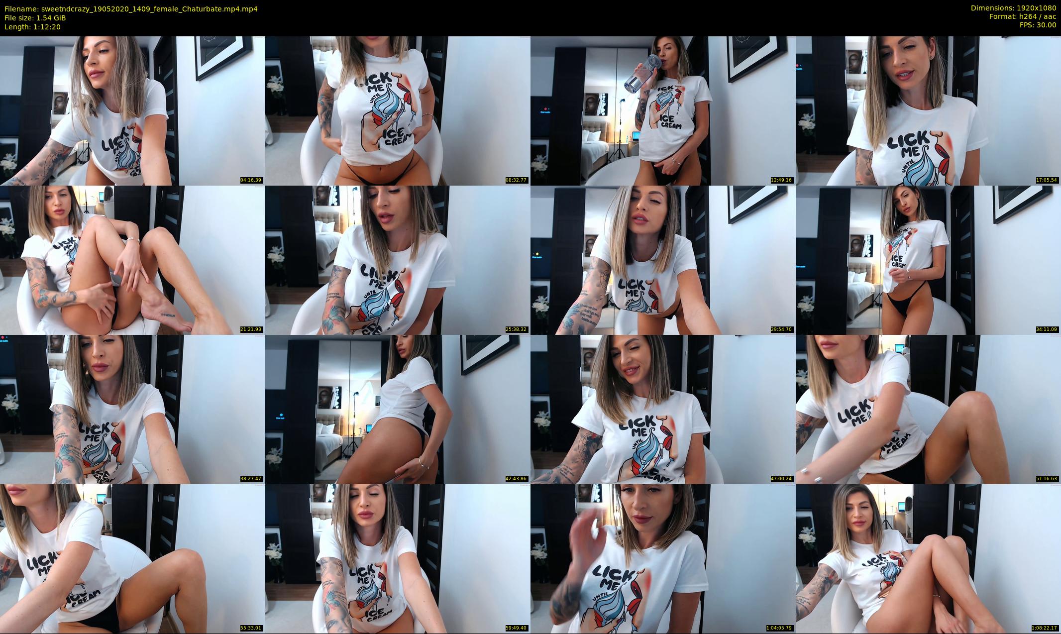 sweetndcrazy — 73 minute Chaturbate female cam show recording, 1080p, May 19, 2020