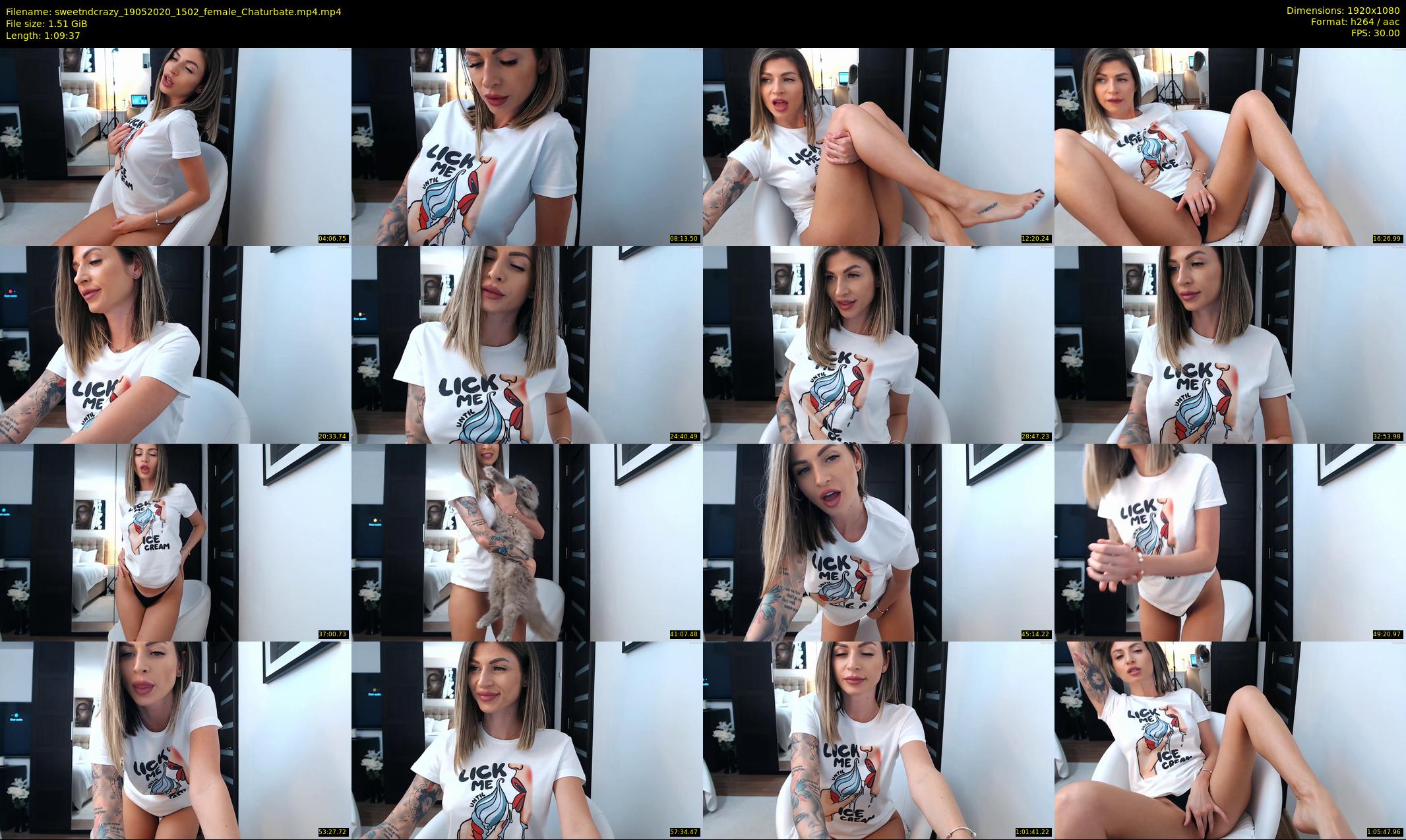 sweetndcrazy — 70 minute Chaturbate female cam show recording, 1080p, May 19, 2020