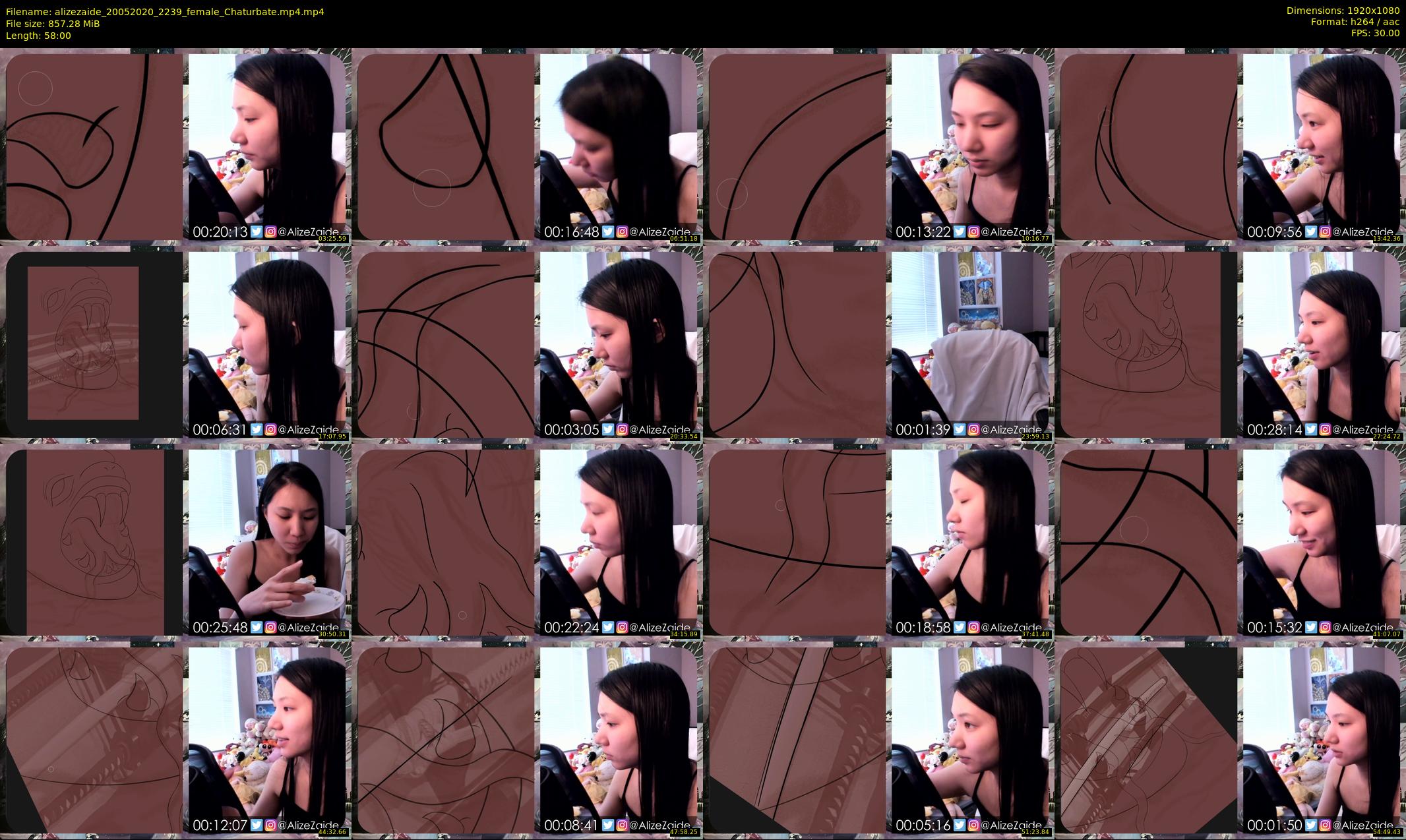 alizezaide — 58 minute Chaturbate female cam show recording, 1080p, May 20, 2020