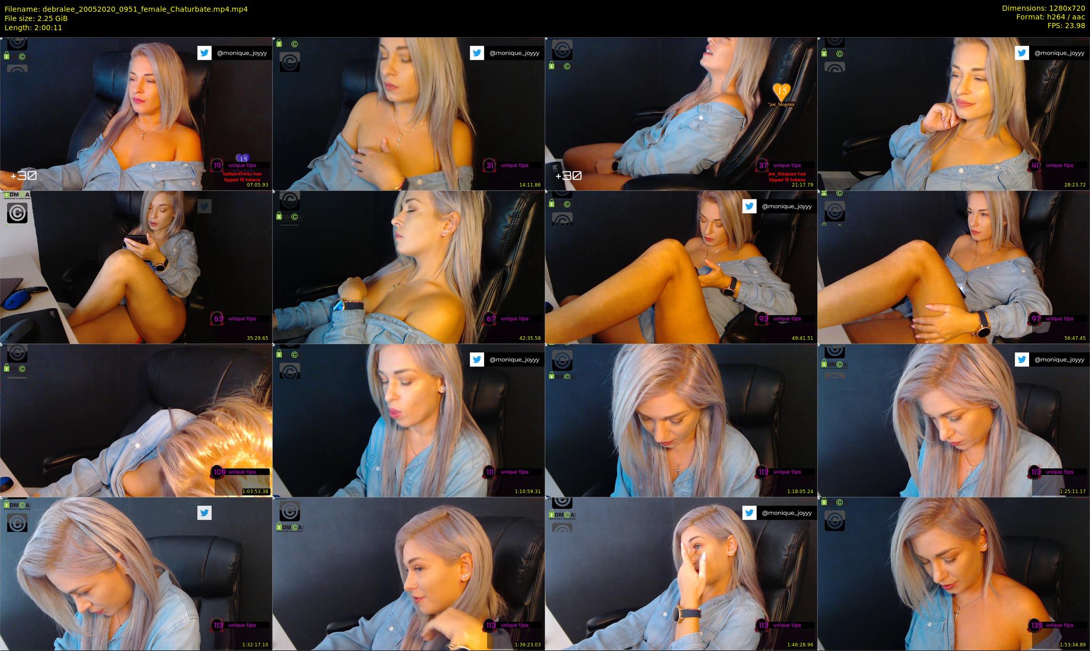 debralee — 121 minute Chaturbate female cam show recording, 720p, May 20, 2020