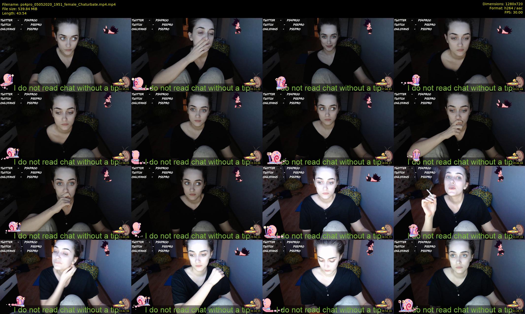 ps4pro — 44 minute Chaturbate female cam show recording, 720p, May 5, 2020
