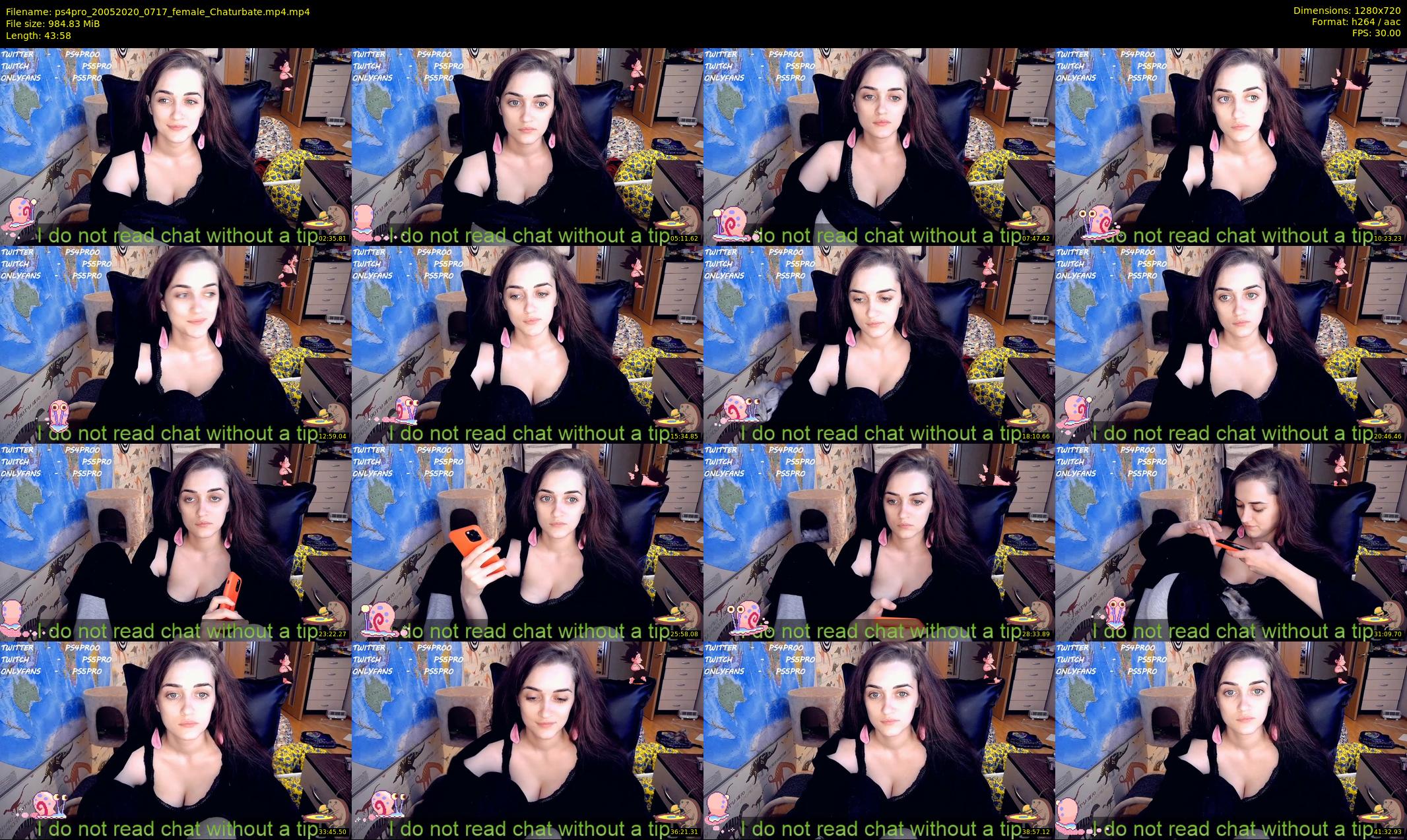 ps4pro — 44 minute Chaturbate female cam show recording, 720p, May 20, 2020
