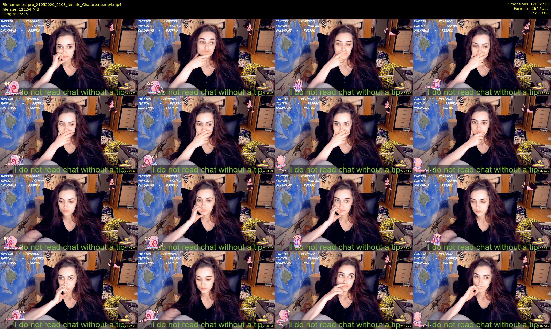 ps4pro — 6 minute Chaturbate female cam show recording, 720p, May 21, 2020