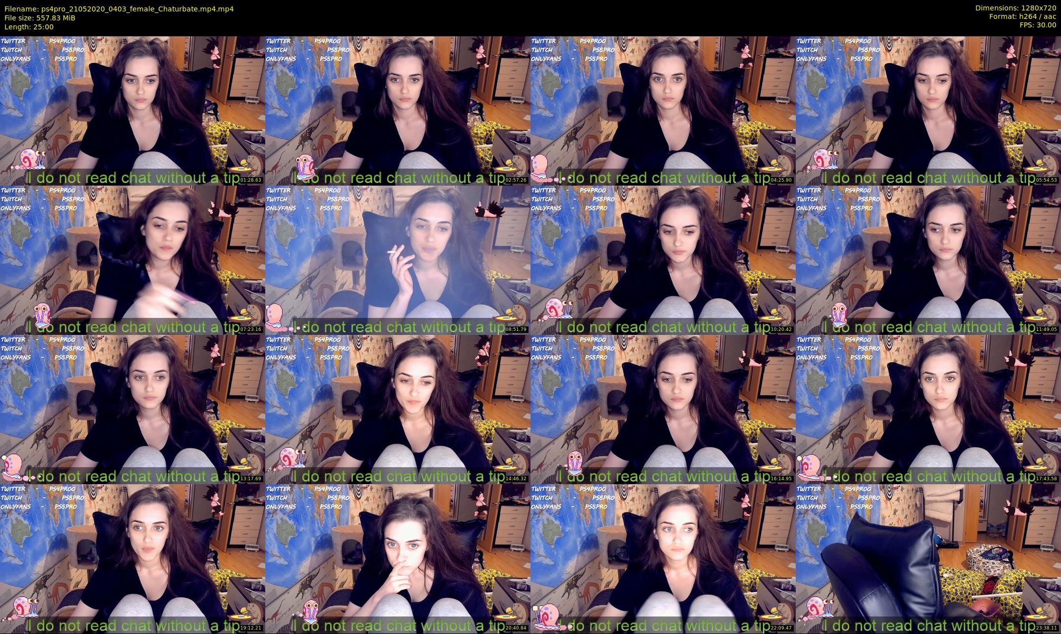 ps4pro — 25 minute Chaturbate female cam show recording, 720p, May 21, 2020