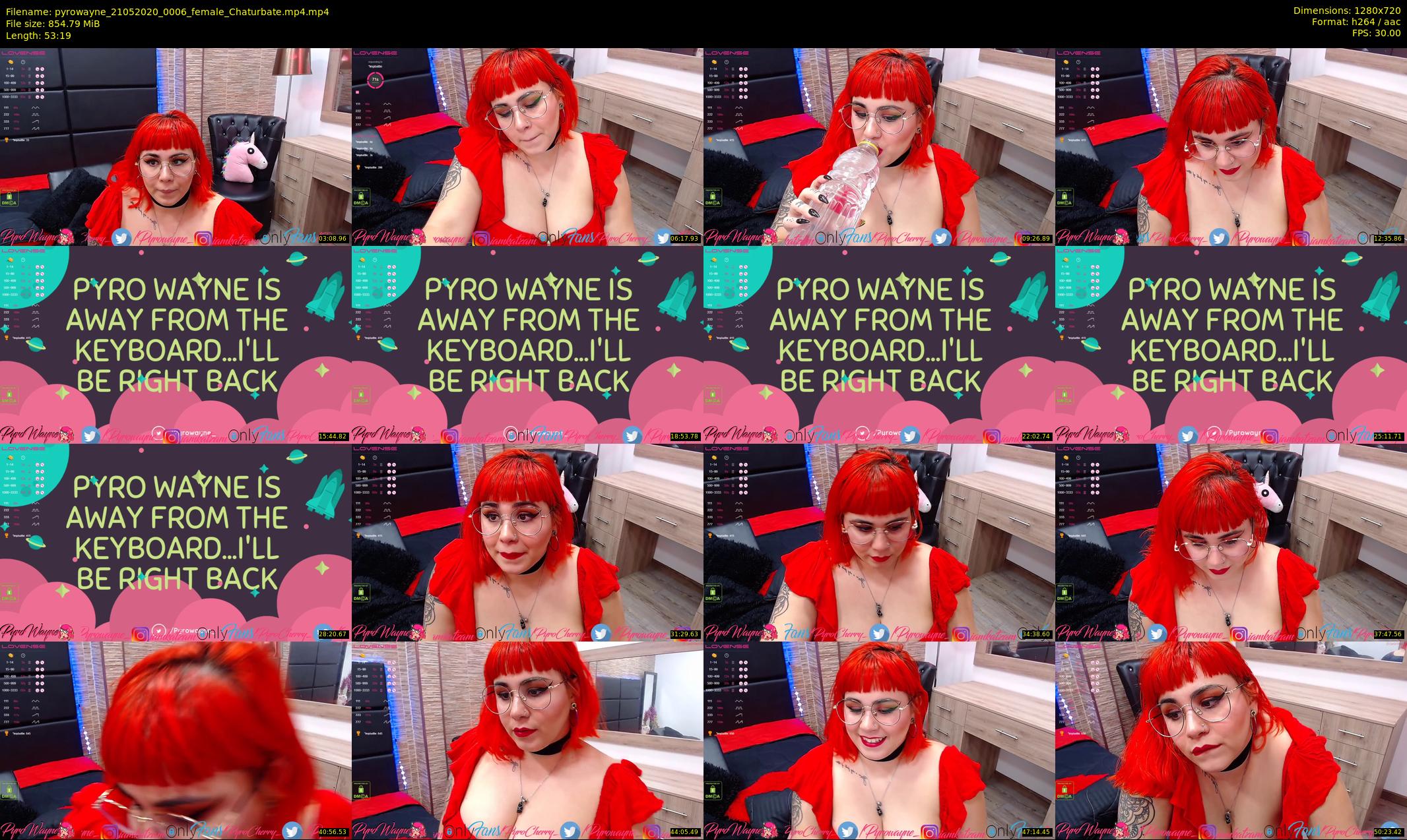 pyrowayne — 54 minute Chaturbate female cam show recording, 720p, May 21, 2020