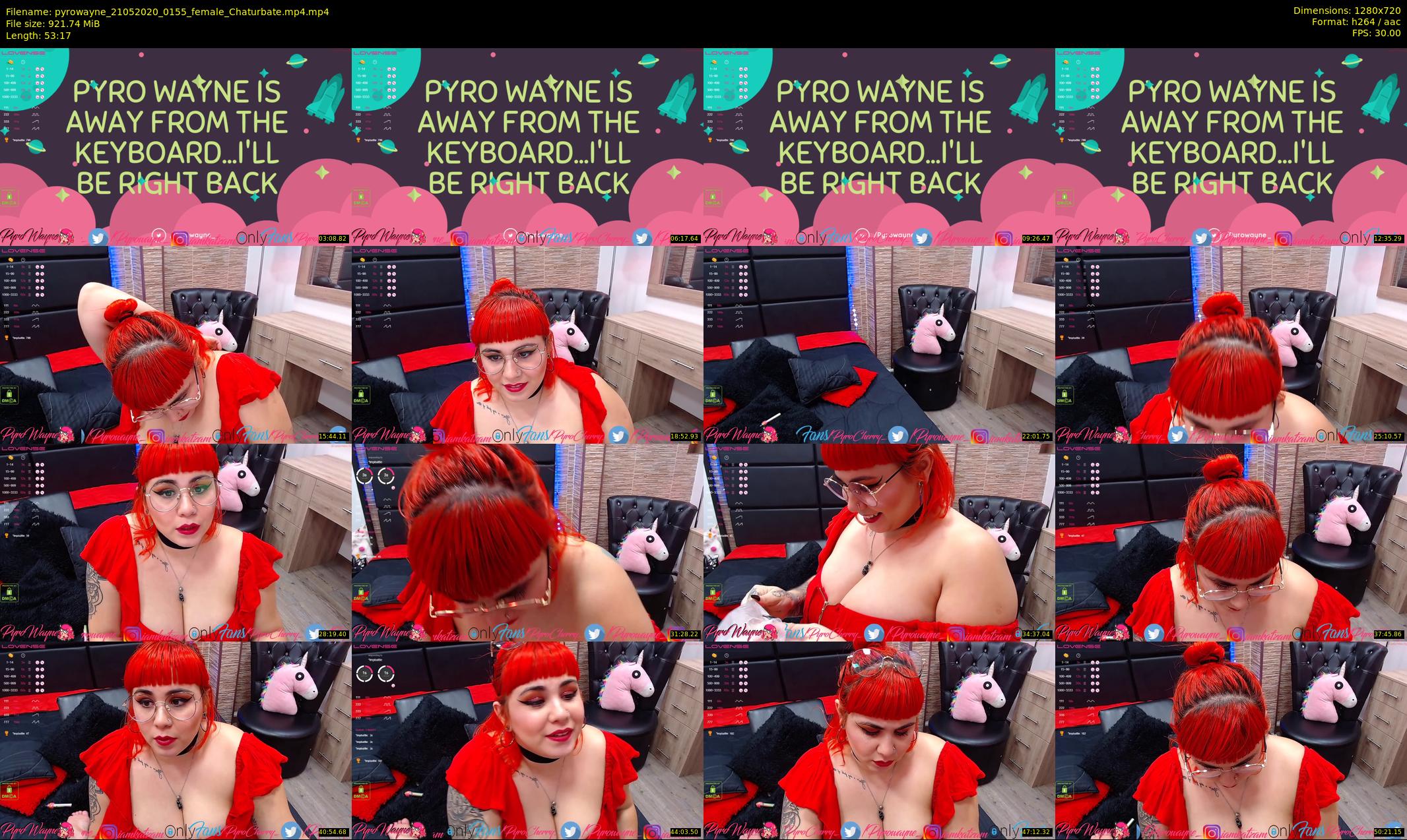 pyrowayne — 54 minute Chaturbate female cam show recording, 720p, May 21, 2020