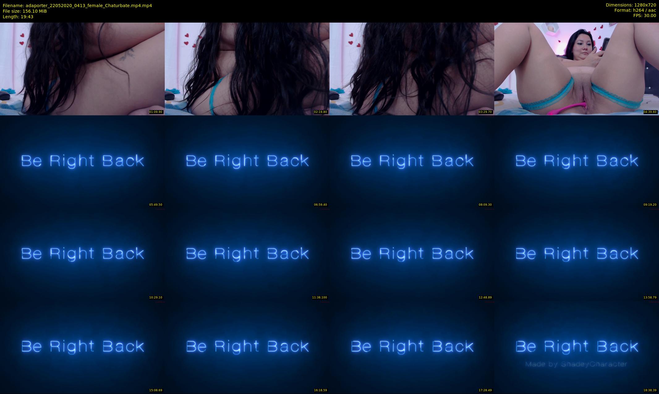adaporter — 20 minute Chaturbate female cam show recording, 720p, May 22, 2020