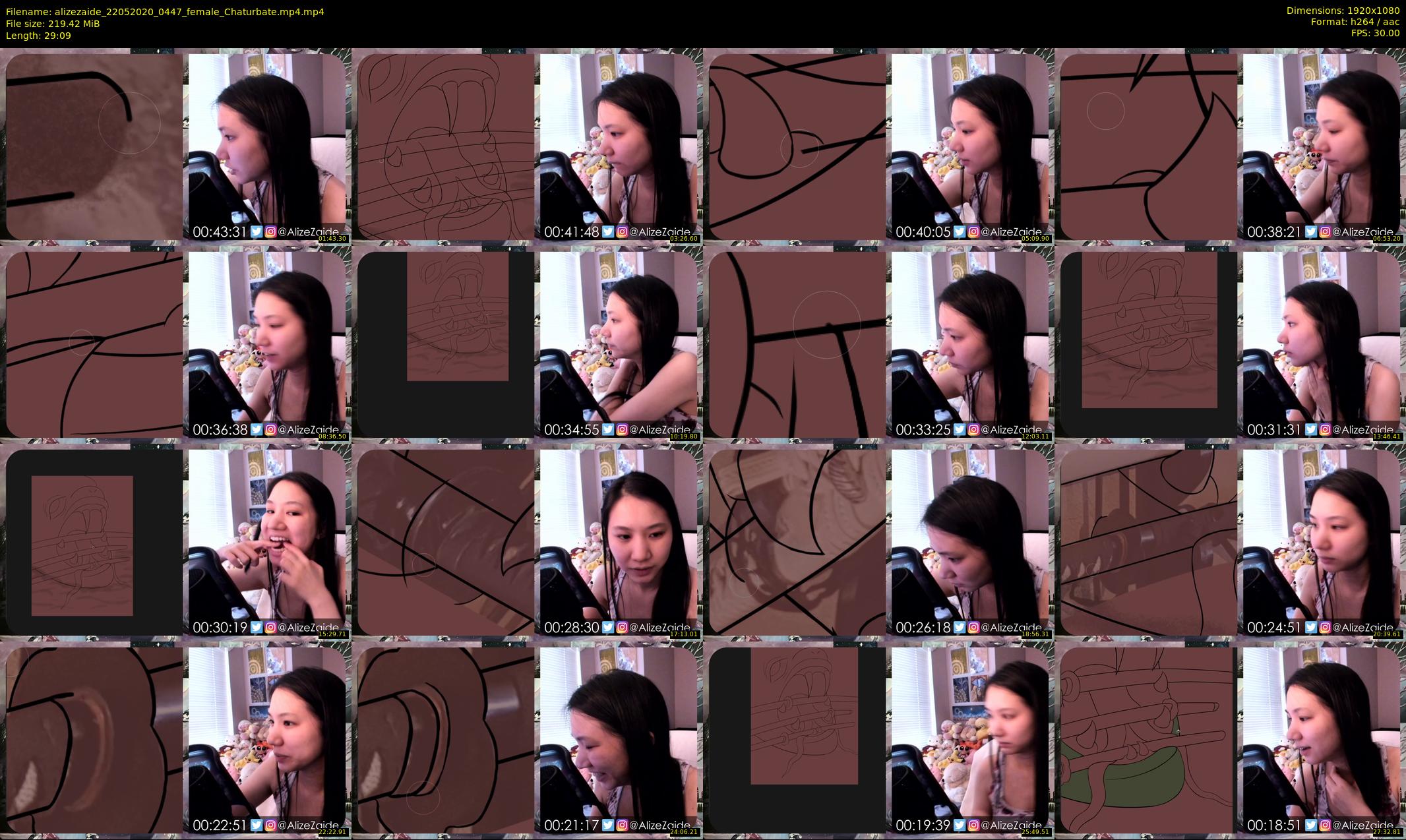 alizezaide — 30 minute Chaturbate female cam show recording, 1080p, May 22, 2020