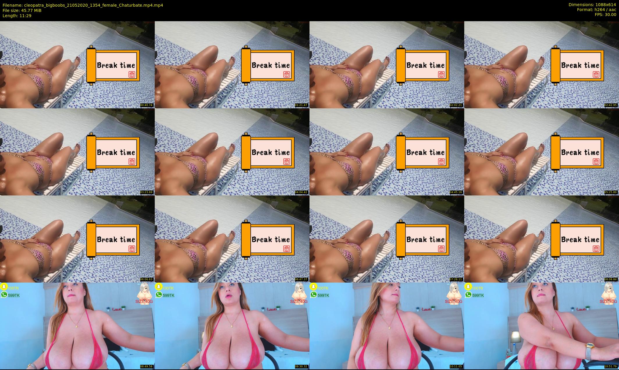 cleopatra_bigboobs — 12 minute Chaturbate female cam show recording, 480p, May 21, 2020