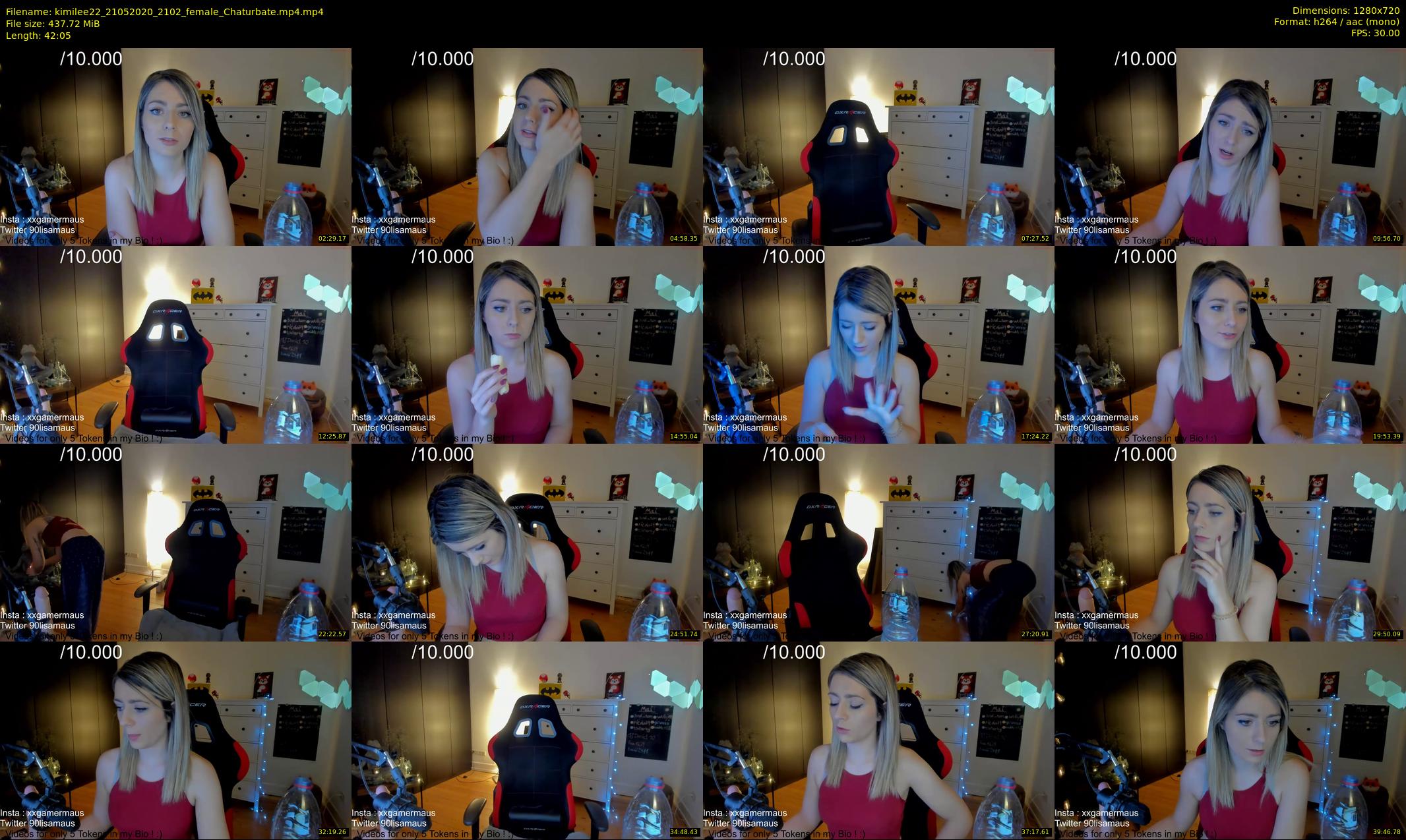 kimilee22 — 43 minute Chaturbate female cam show recording, 720p, May 21, 2020