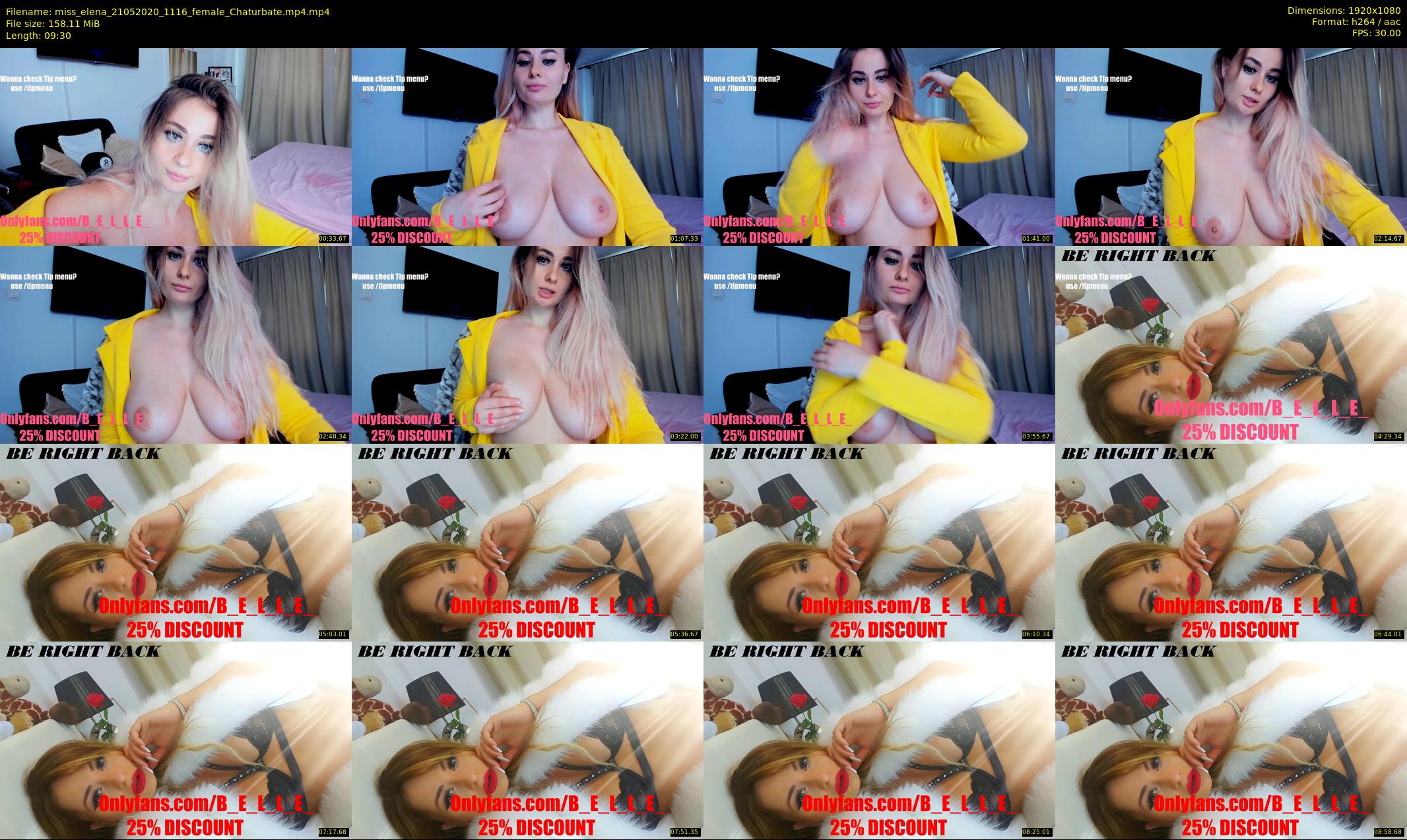 miss_elena — 10 minute Chaturbate female cam show recording, 1080p, May 21, 2020