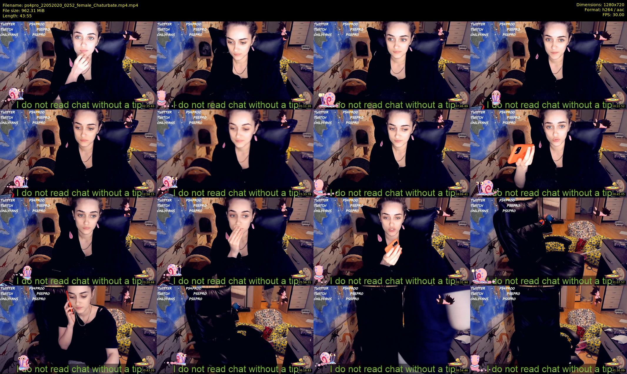ps4pro — 44 minute Chaturbate female cam show recording, 720p, May 22, 2020