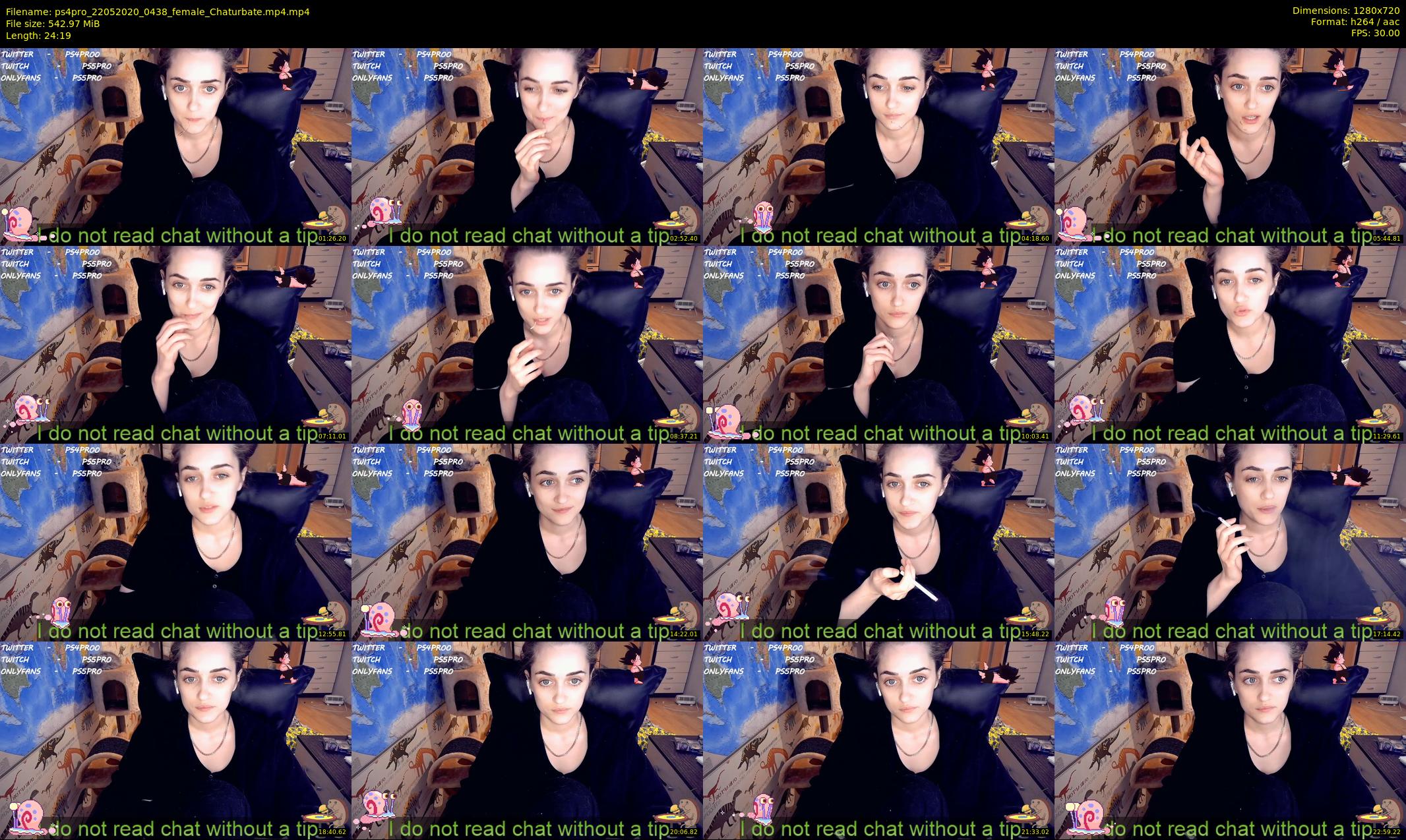 ps4pro — 25 minute Chaturbate female cam show recording, 720p, May 22, 2020