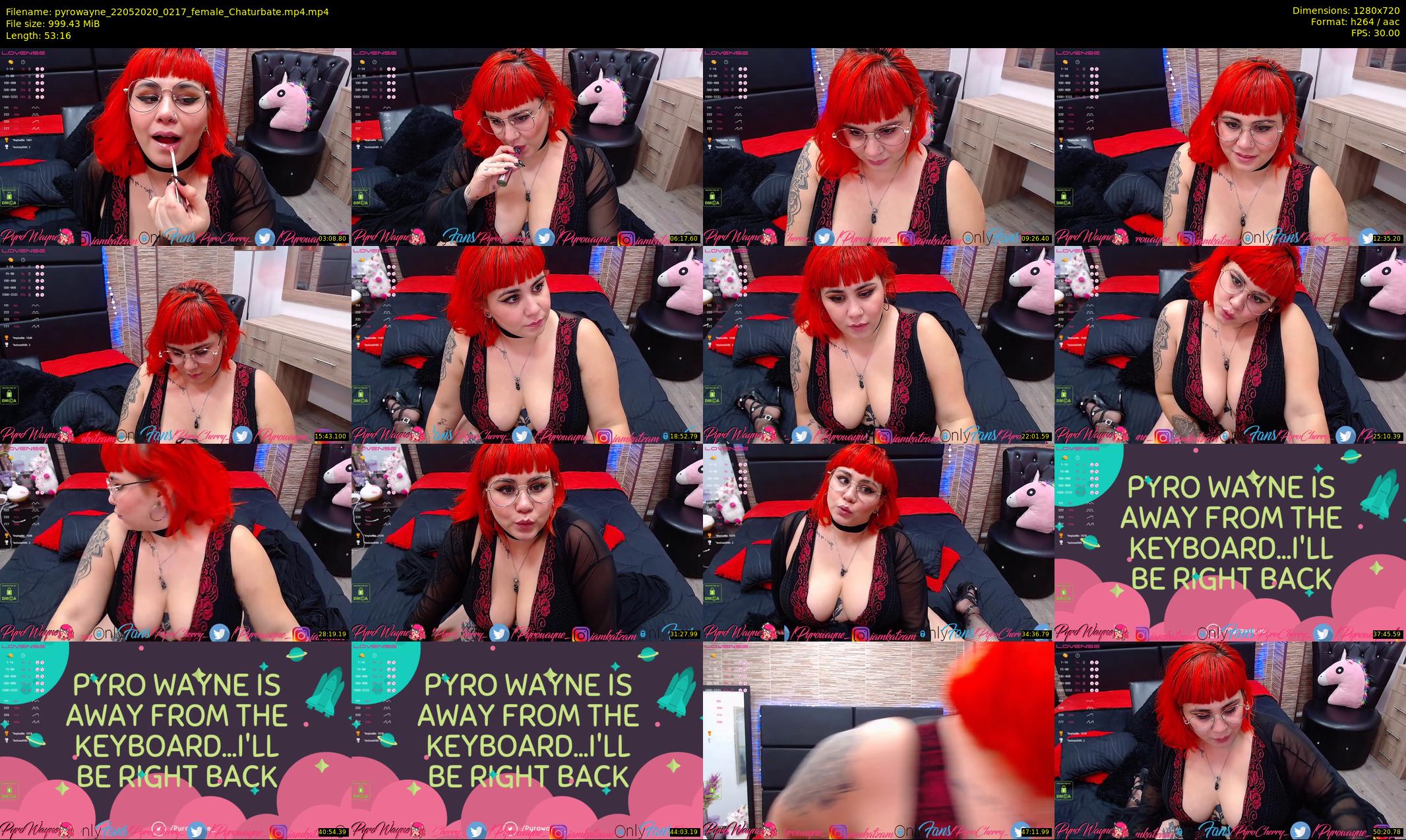 pyrowayne — 54 minute Chaturbate female cam show recording, 720p, May 22, 2020